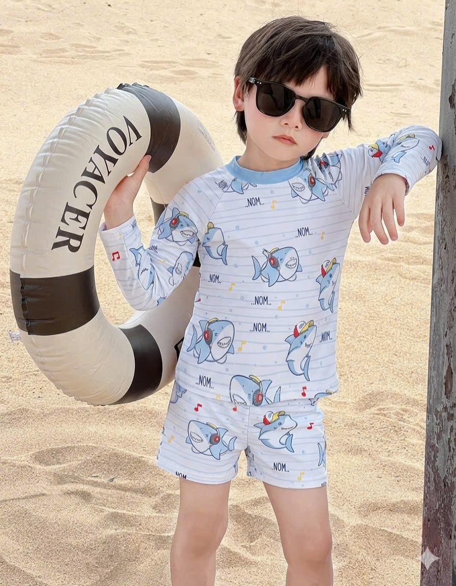B26 SET 2 BỘ BƠI XANH CÁ HEO CHO BÉ