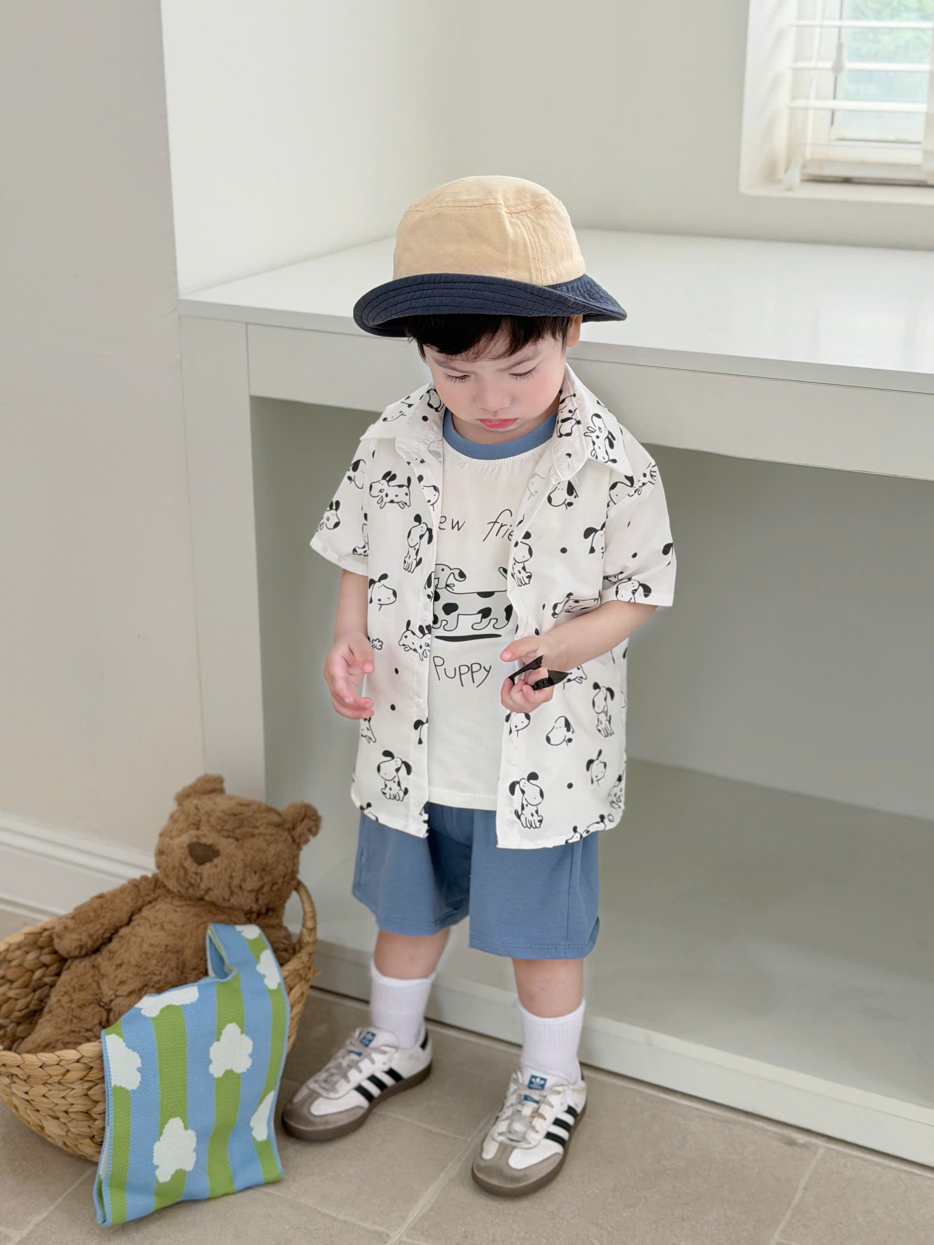 CV- BG55 SET 3 CT ÁO SÁT NÁCH TRẮNG CÚN PUPPY