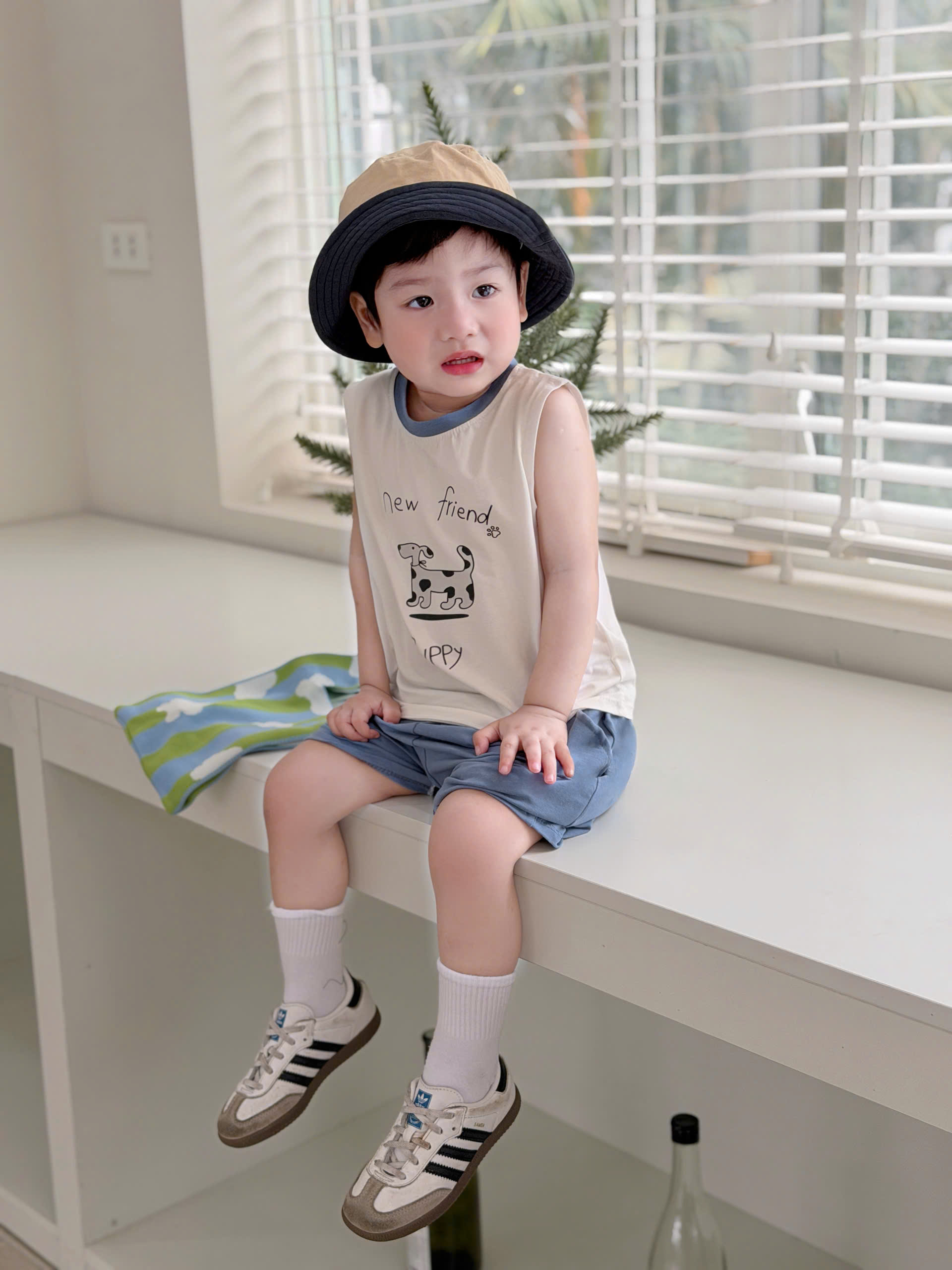 CV- BG55 SET 3 CT ÁO SÁT NÁCH TRẮNG CÚN PUPPY