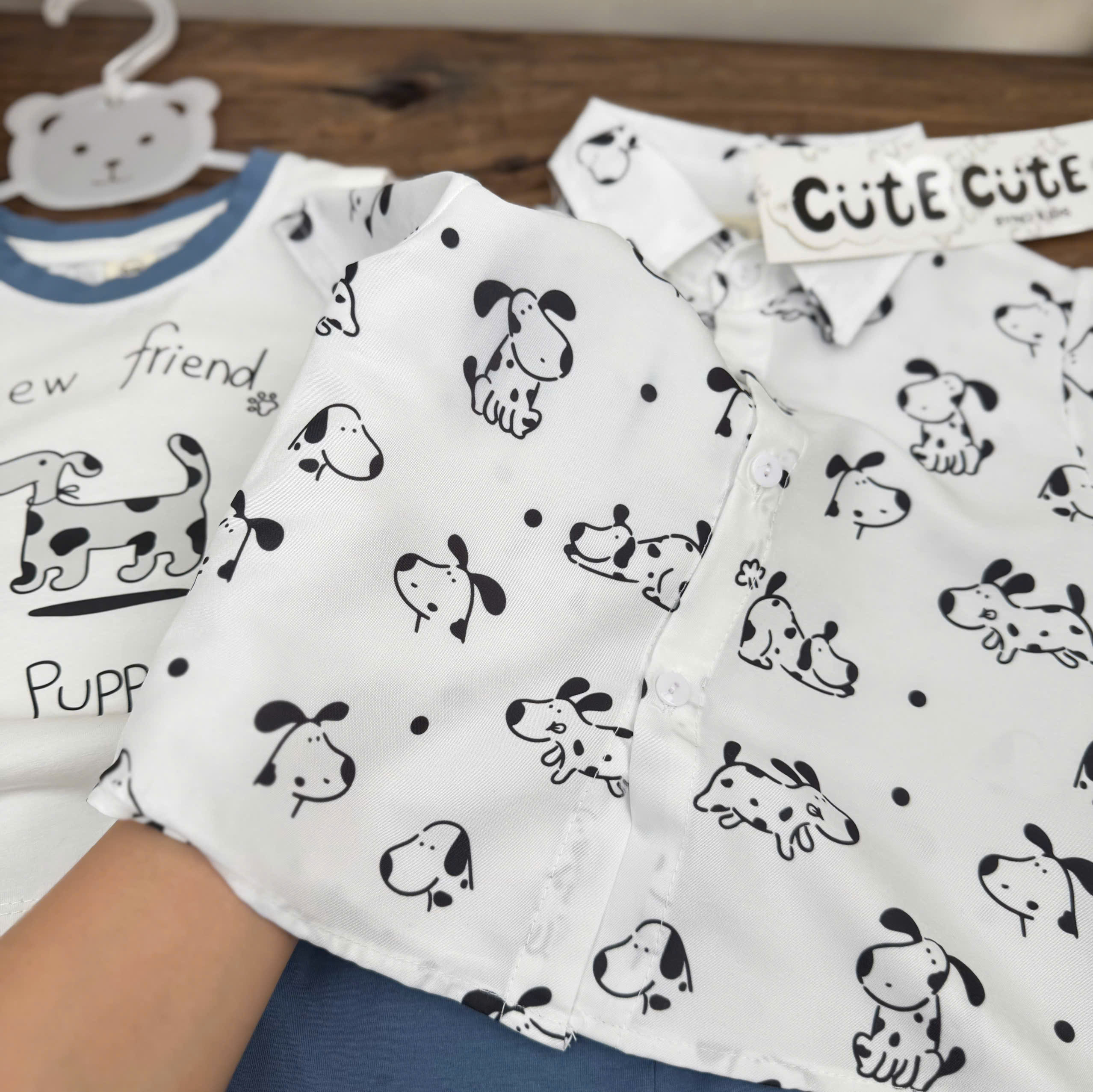 CV- BG55 SET 3 CT ÁO SÁT NÁCH TRẮNG CÚN PUPPY