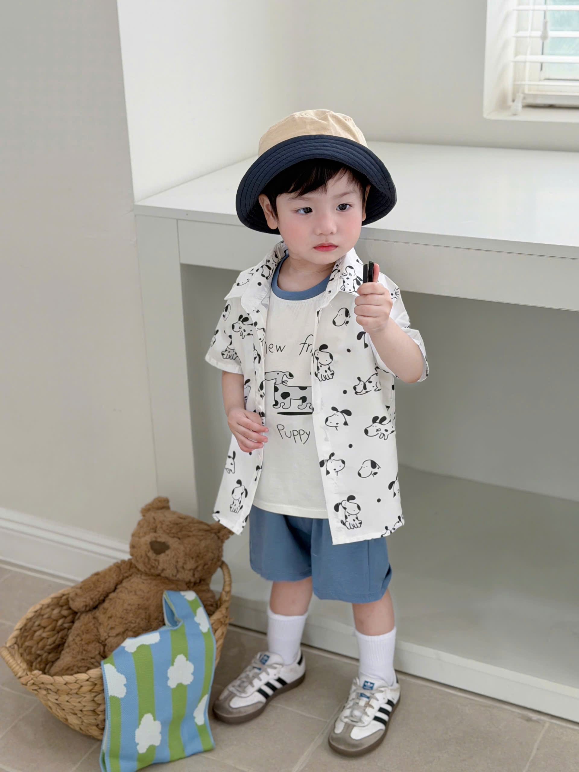 CV- BG55 SET 3 CT ÁO SÁT NÁCH TRẮNG CÚN PUPPY