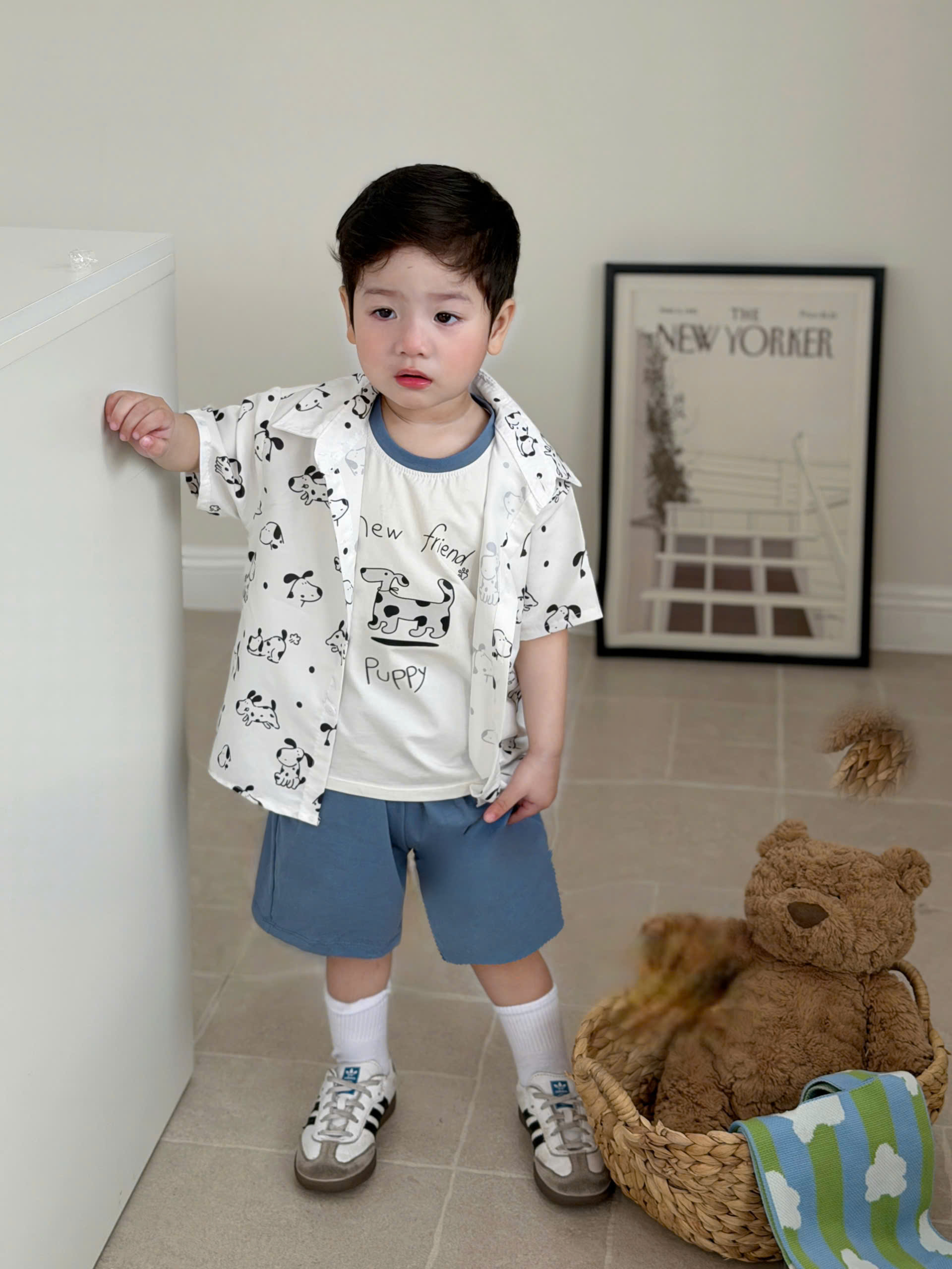 CV- BG55 SET 3 CT ÁO SÁT NÁCH TRẮNG CÚN PUPPY