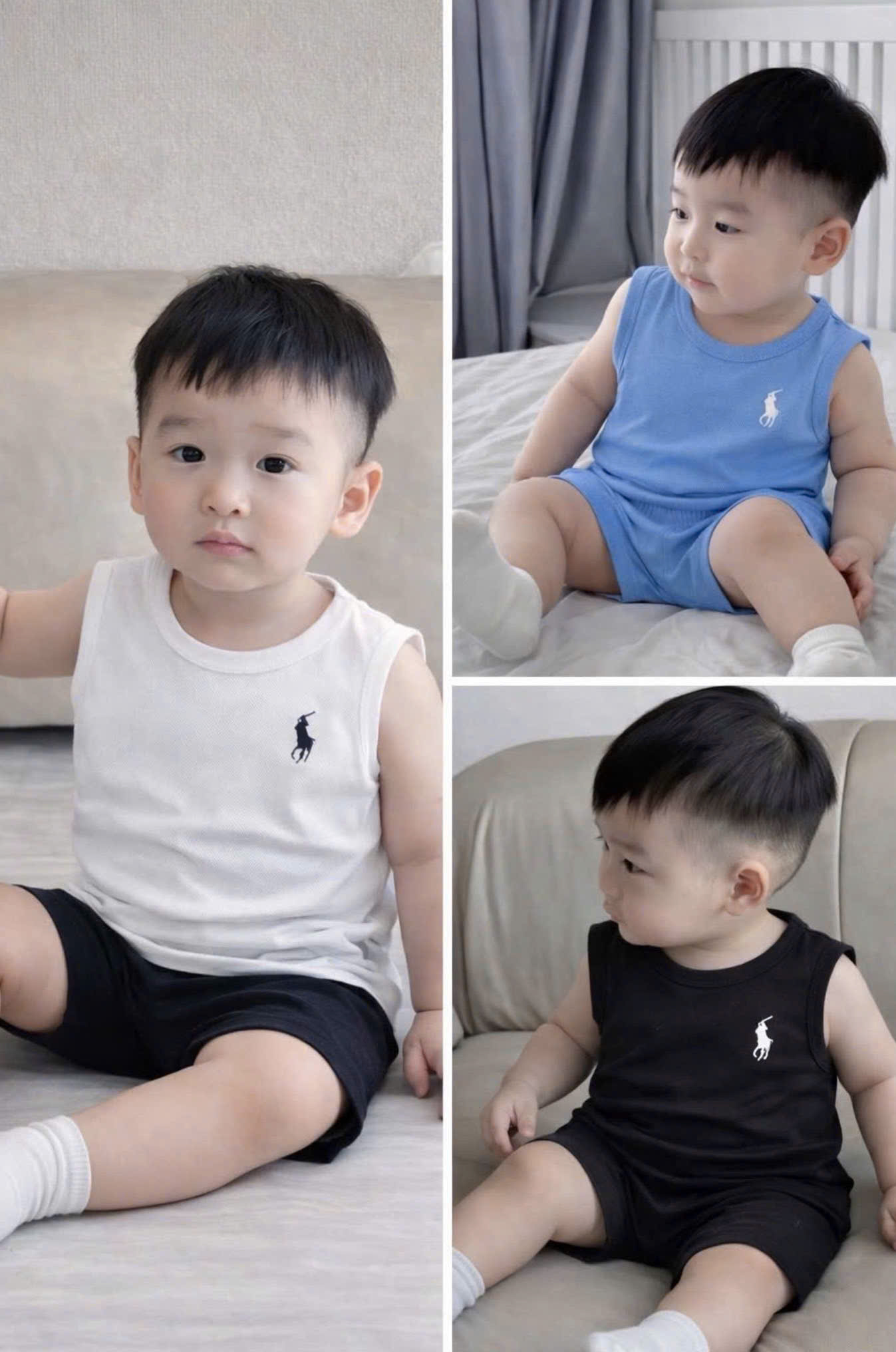 CV-J07# SET 4 ÁO BA LỖ THÔNG HƠI CHO BÉ