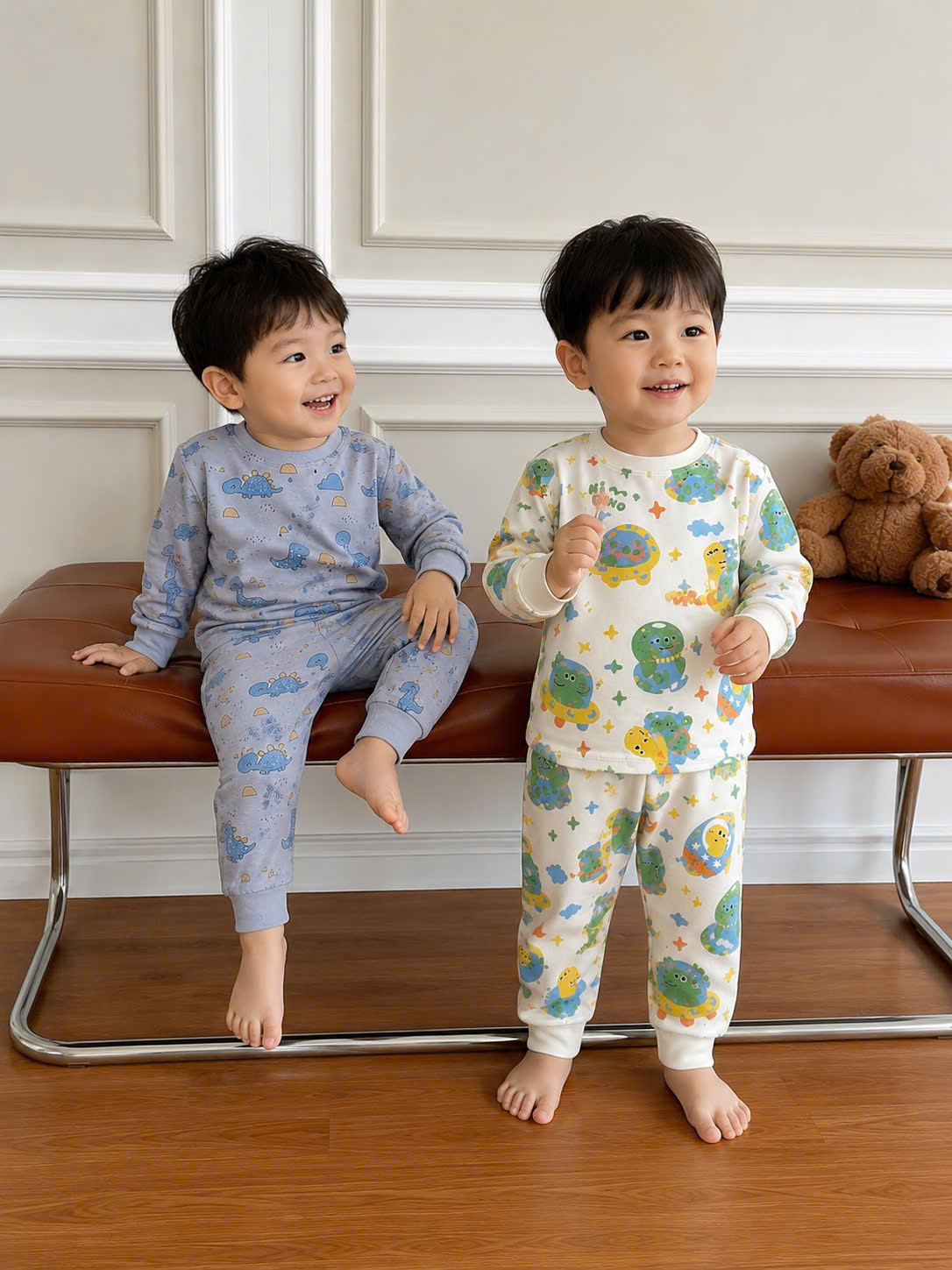 CV- HT12 SET 2 BỘ DÀI TAY KHỦNG LONG IN TRÀN
