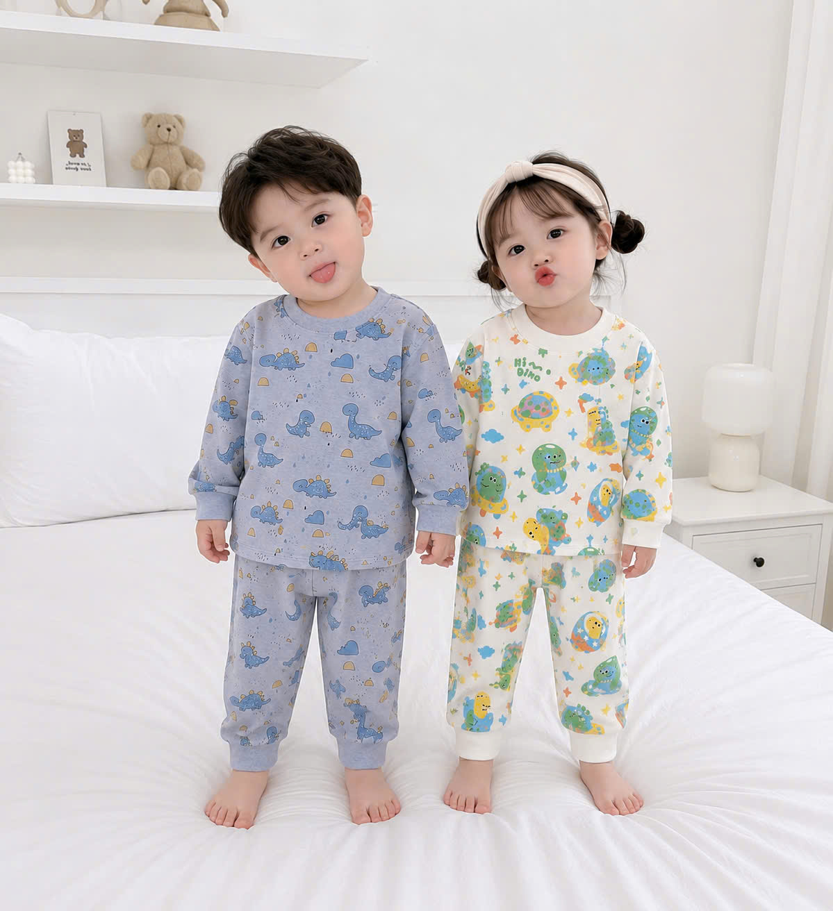 CV- HT12 SET 2 BỘ DÀI TAY KHỦNG LONG IN TRÀN