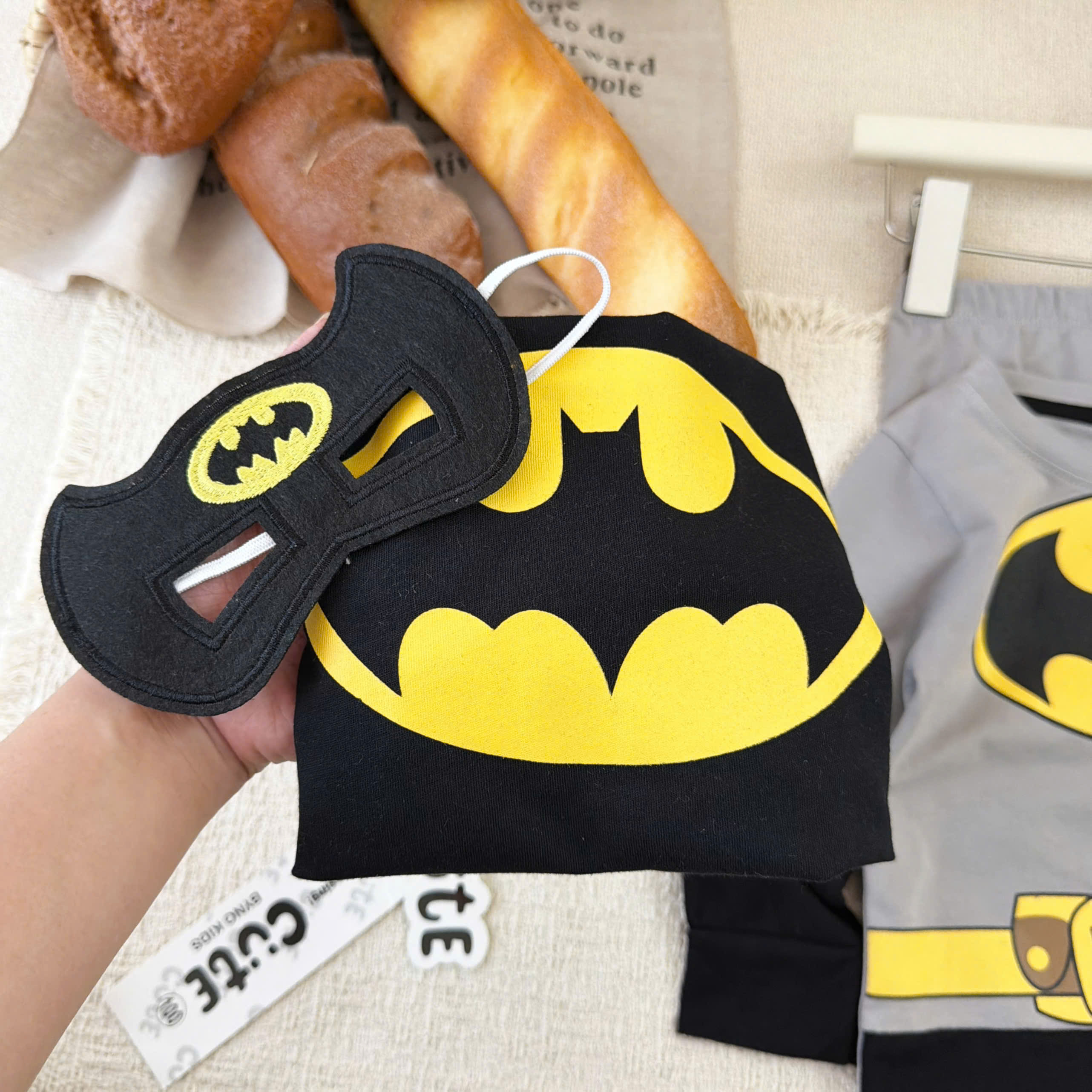 CV-HT123# SET BỘ DÀI TAY 4CT BATMAN NGƯỜI RƠI MẶT NẠ + CHOÀNG CHO BÉ TRAI