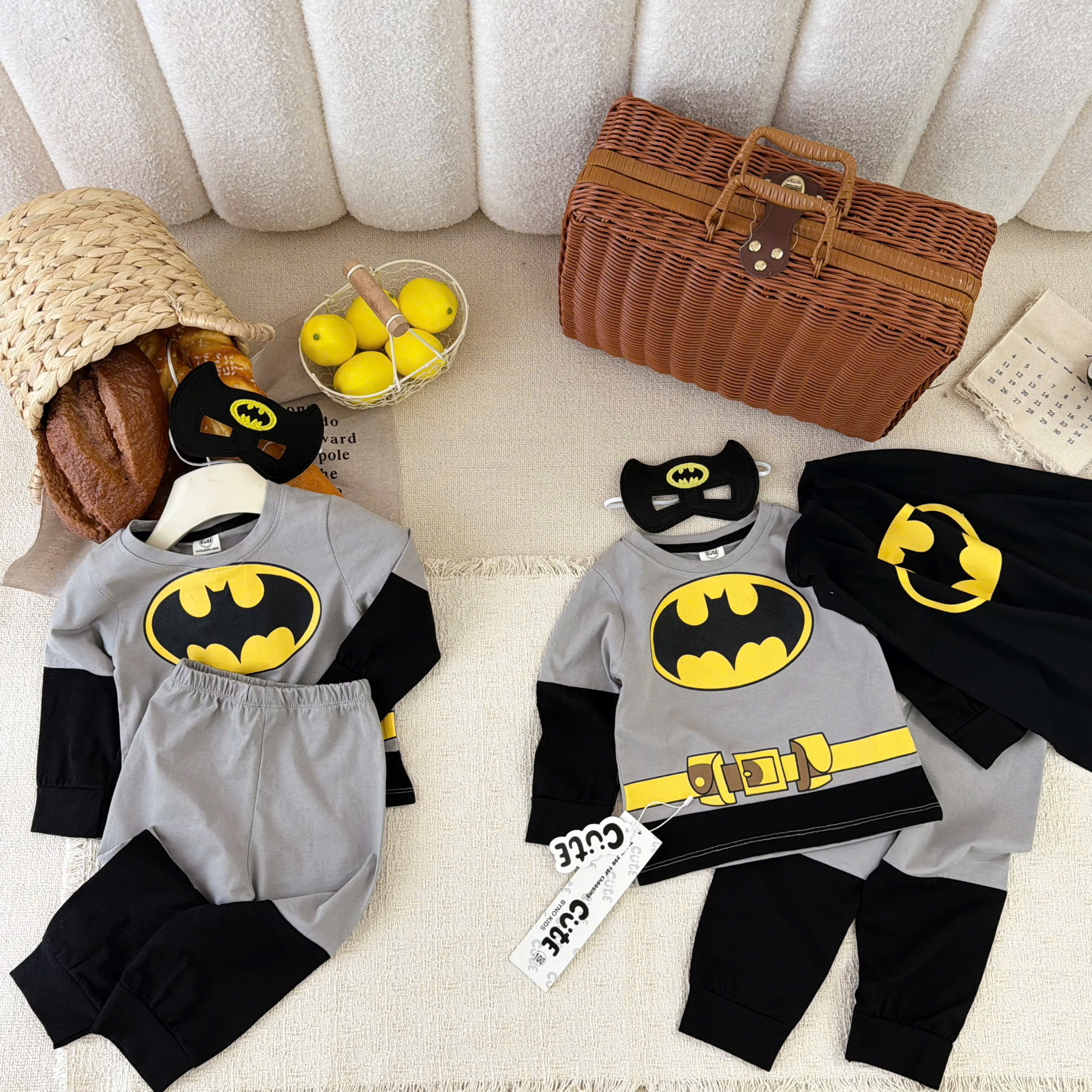 CV-HT123# SET BỘ DÀI TAY 4CT BATMAN NGƯỜI RƠI MẶT NẠ + CHOÀNG CHO BÉ TRAI