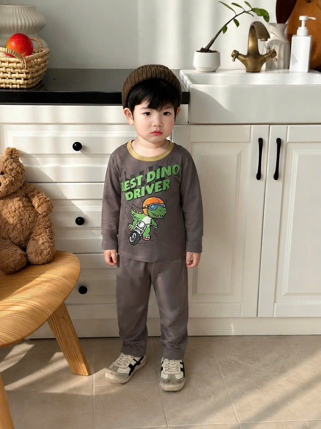 CV-HT191# SET 3B BÉ TRAI KHỦNG LONG SỌC – COTTON MỀM MỊN
