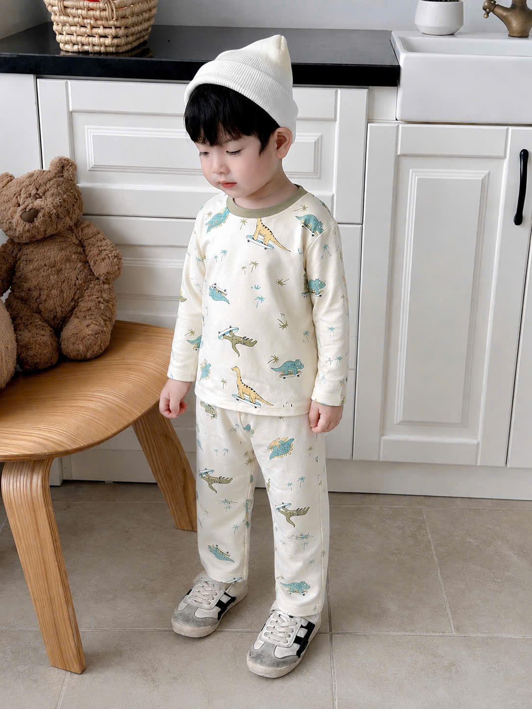 CV-HT191# SET 3B BÉ TRAI KHỦNG LONG SỌC – COTTON MỀM MỊN