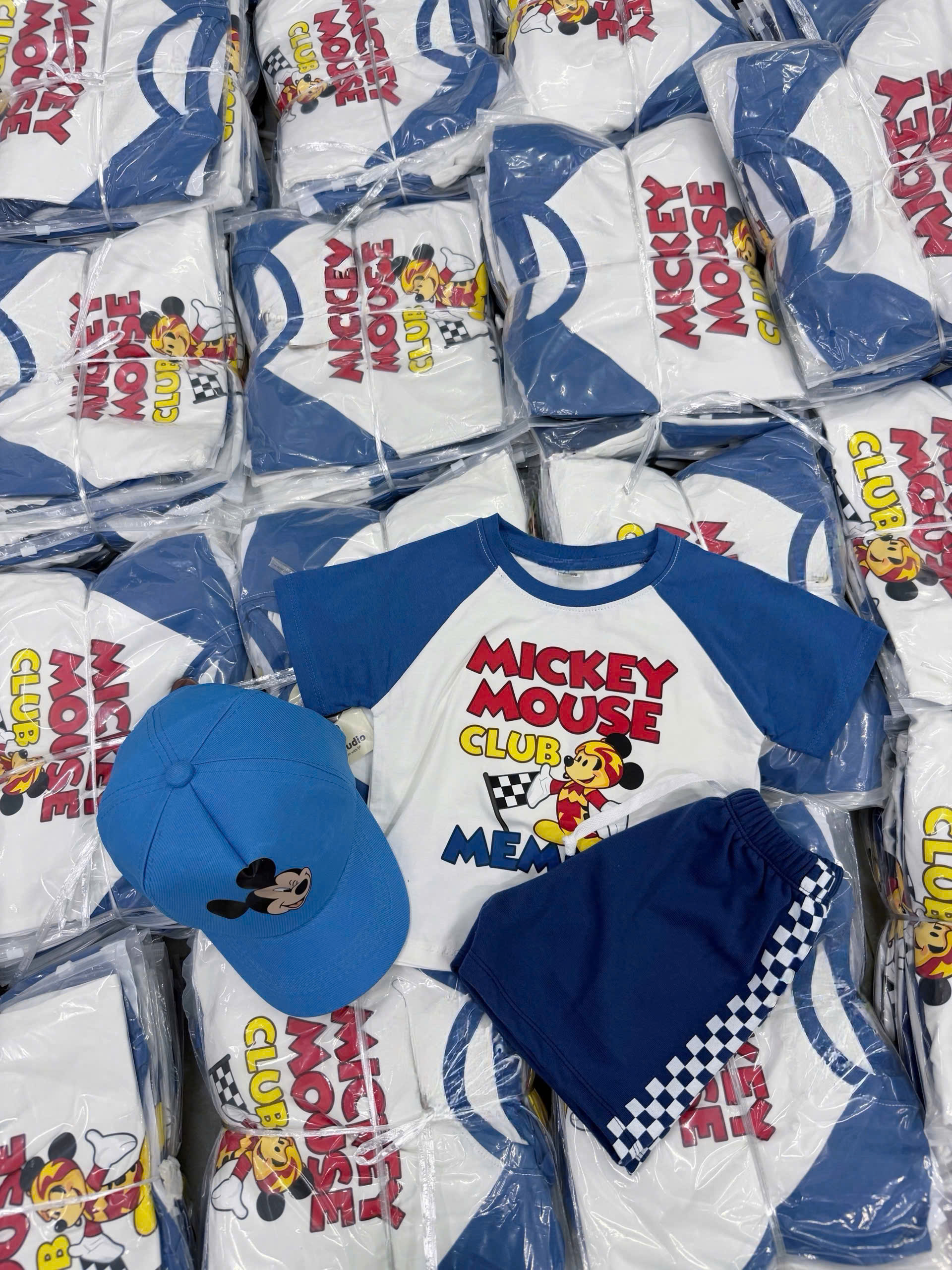 CV - HT24 SET BỘ CỘC MICKEY XANH TRẮNG MICKEY MOUSE KÈM MŨ