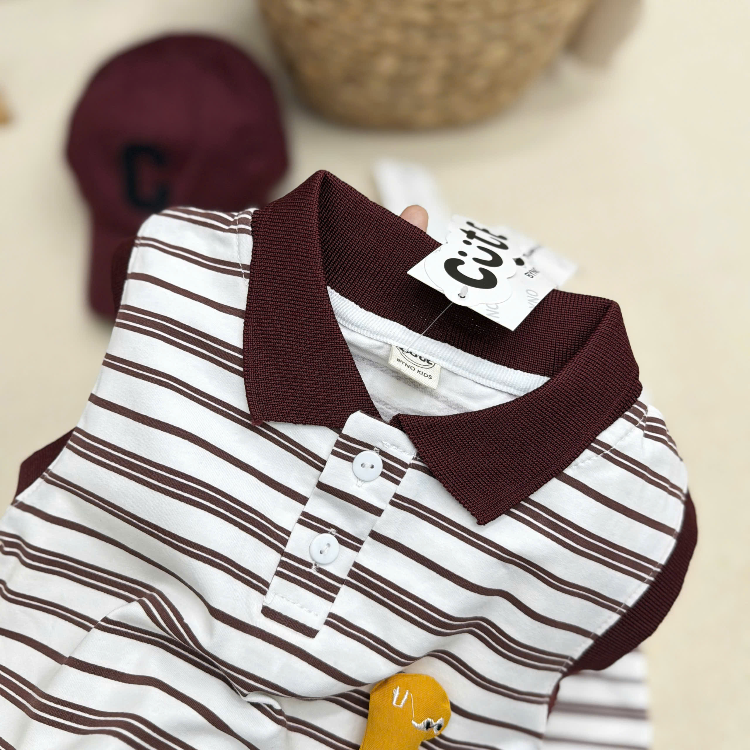 CV-J03# SET BỘ 3CT POLO SÁT NÁCH KÈM MŨ CHO BÉ