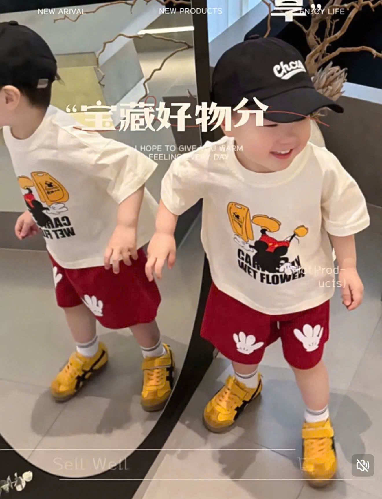 CV- J05# SET BỘ MICKEY QUẦN ĐỎ CHO BÉ