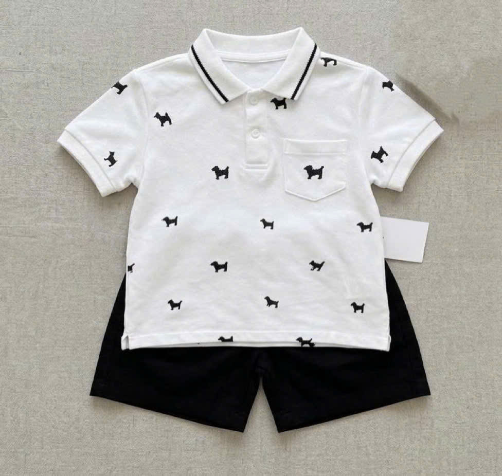 CV-J28# SET BỘ POLO HÌNH CÚN CHO BÉ