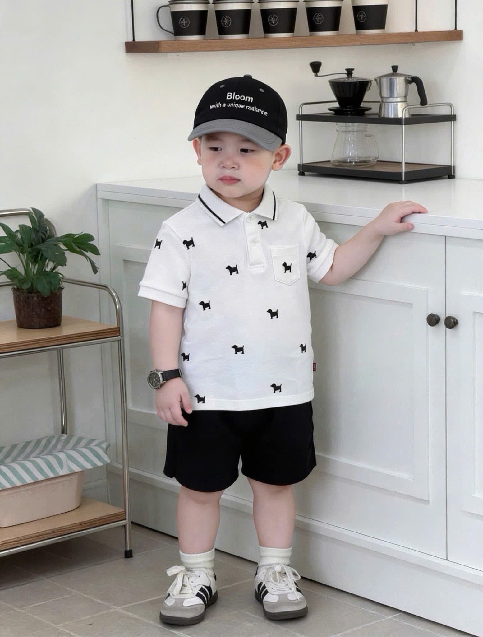 CV-J28# SET BỘ POLO HÌNH CÚN CHO BÉ