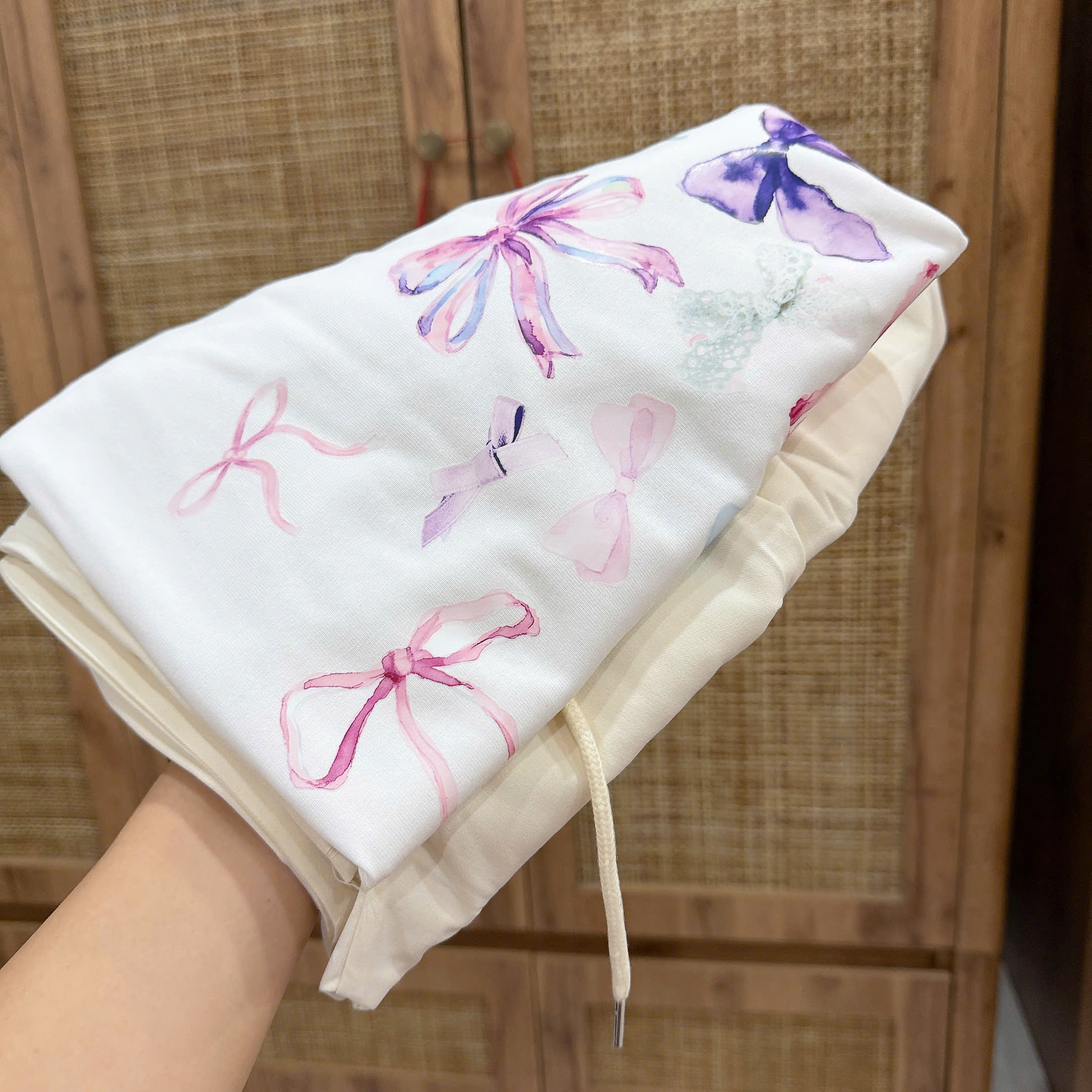 CV-J40# SET BỘ QUẦN ĐŨI + ÁO PHÔNG HÌNH NƠ CHO NỮ