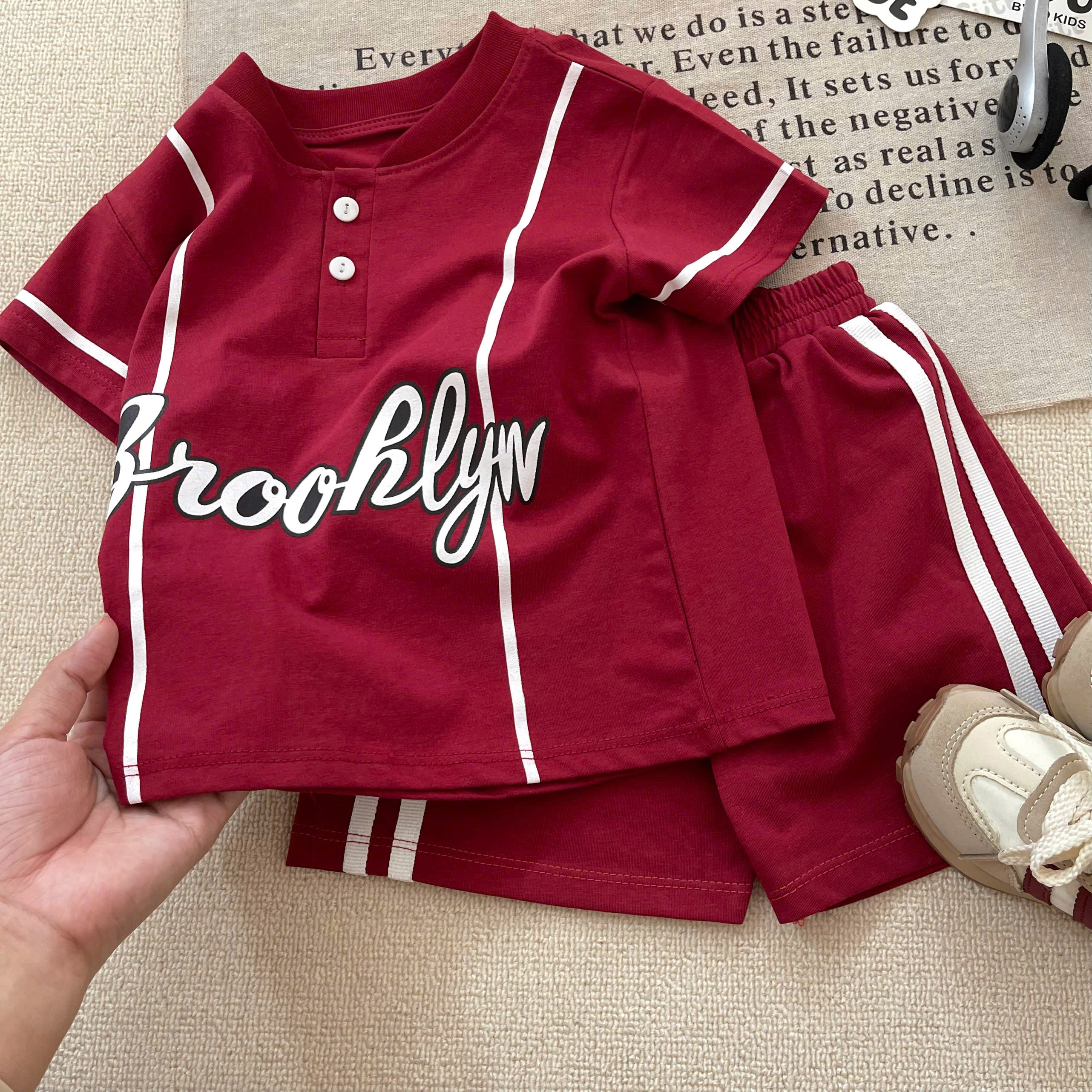 CV-J44# SET BỘ BROOHLYN ĐỎ ĐÔ CHO BÉ