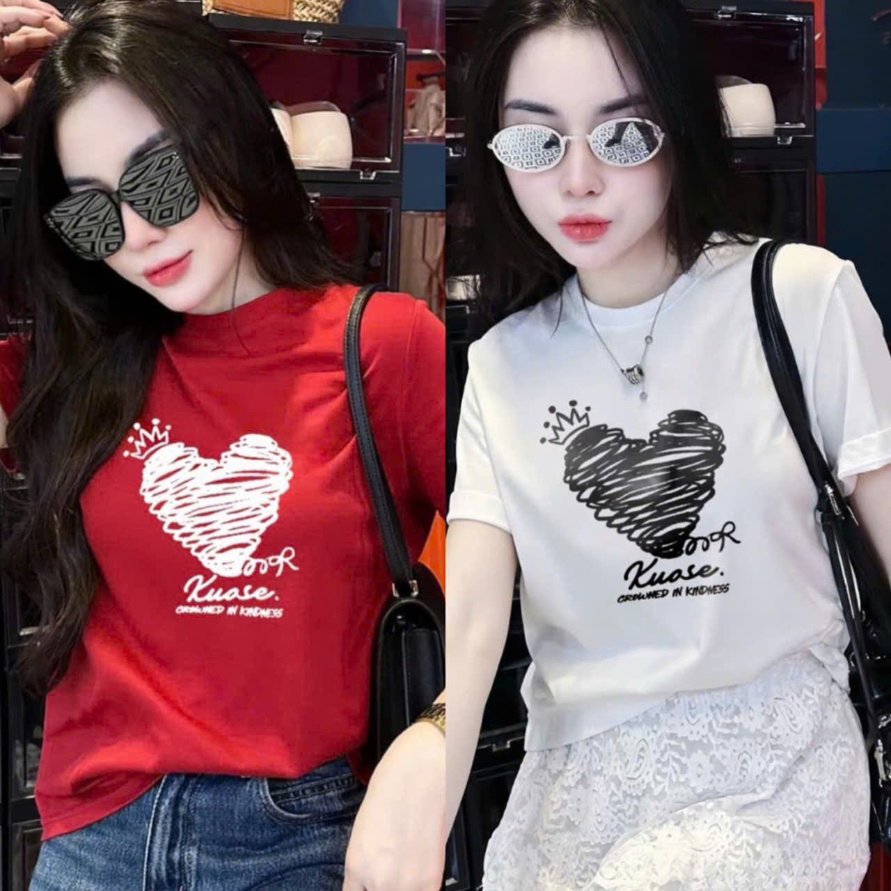 J68# ÁO PHÔNG COTTON TIM 2 MÀU CHO NỮ