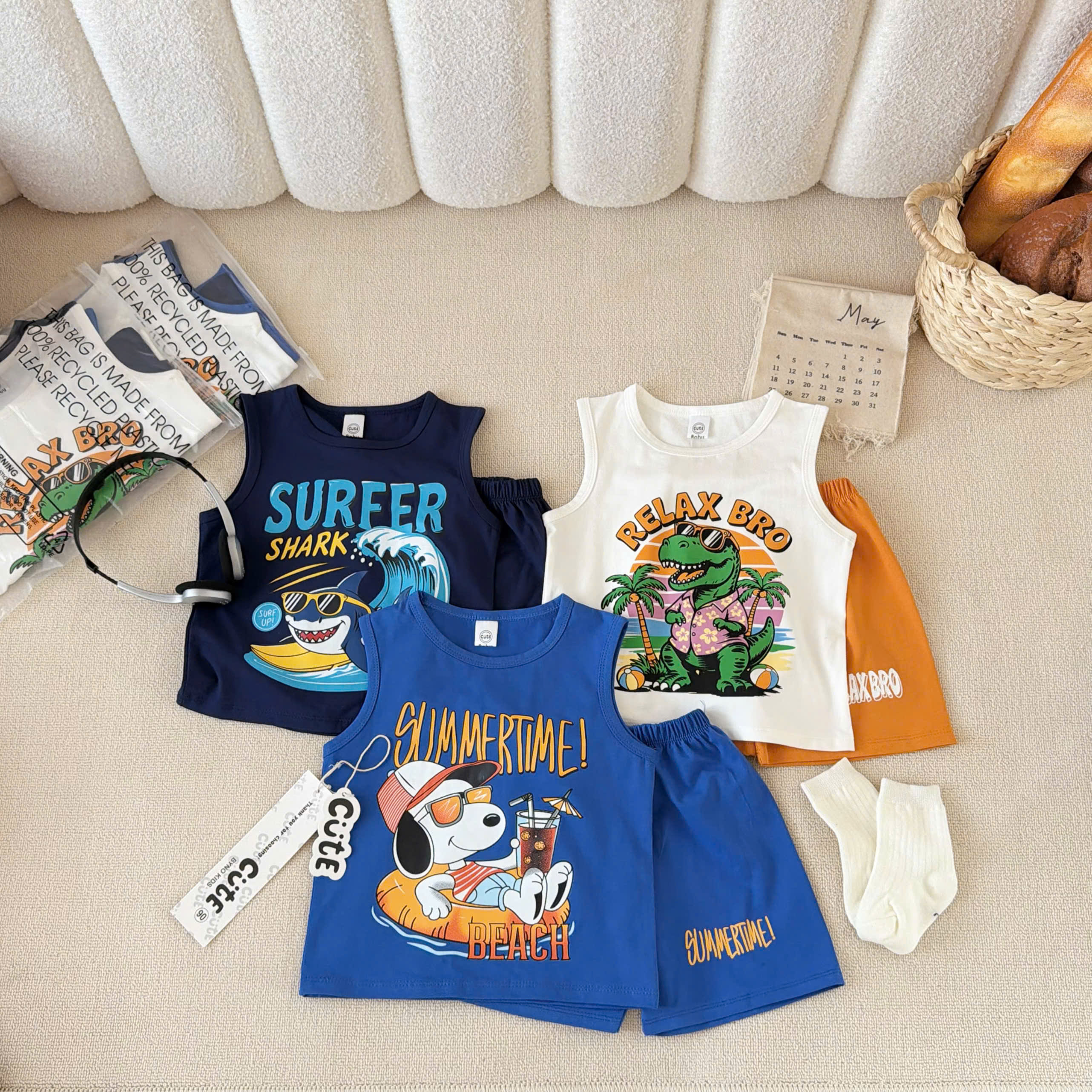 CV-J70# SET 3 BỘ SÁT NÁCH SUMMER CHO BÉ TRAI