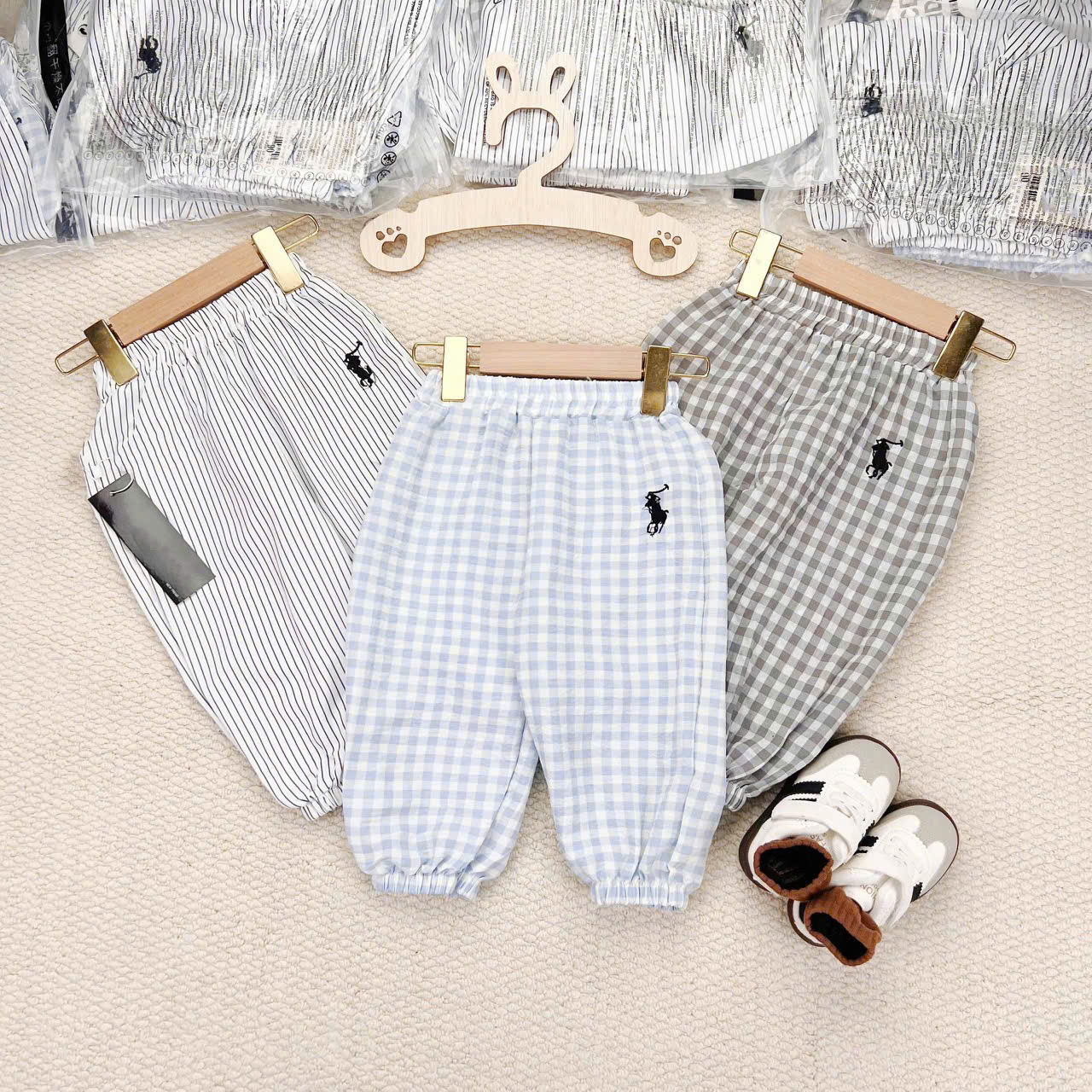 CV-K006# SET 3 QUẦN BOM ĐŨI THÊU NGỰA CHO BÉ