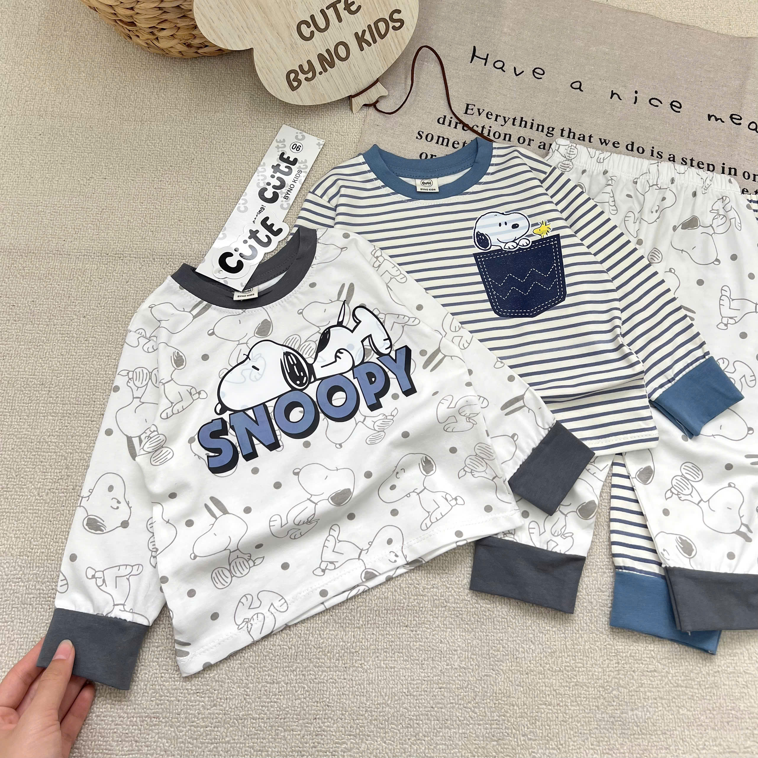 CV-K030# SET 2 BỘ DÀI TAY SNOOPY CHO BÉ