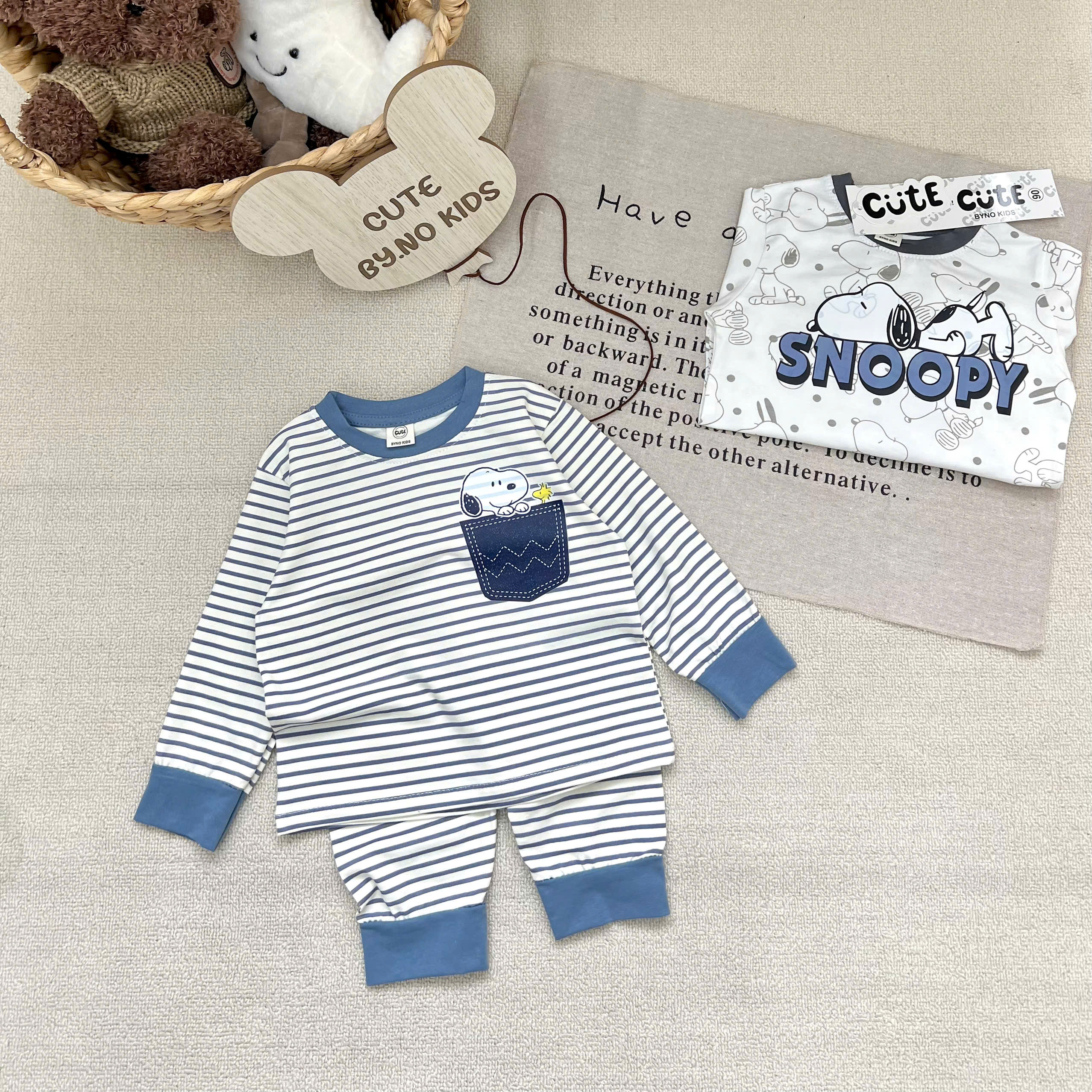CV-K030# SET 2 BỘ DÀI TAY SNOOPY CHO BÉ