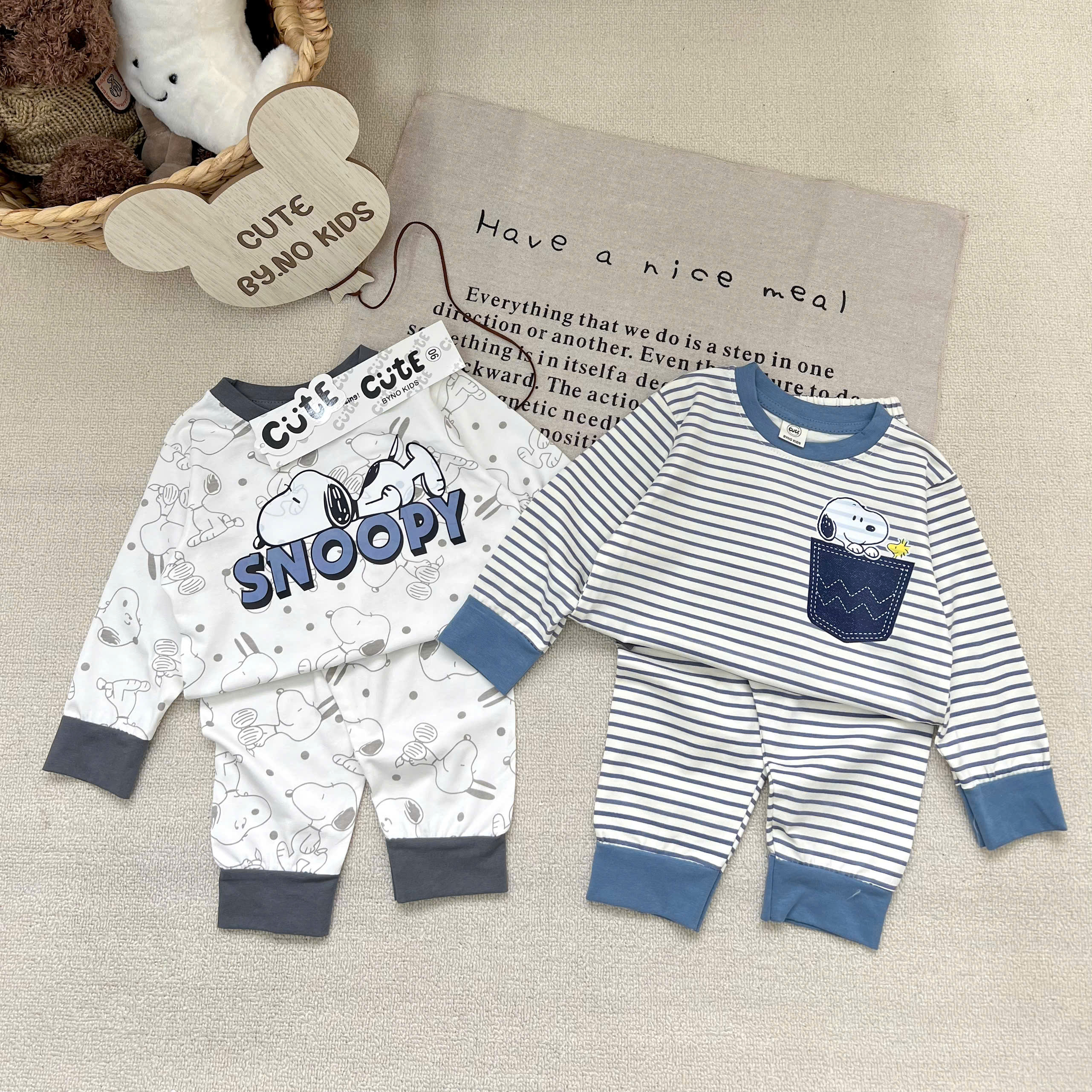 CV-K030# SET 2 BỘ DÀI TAY SNOOPY CHO BÉ