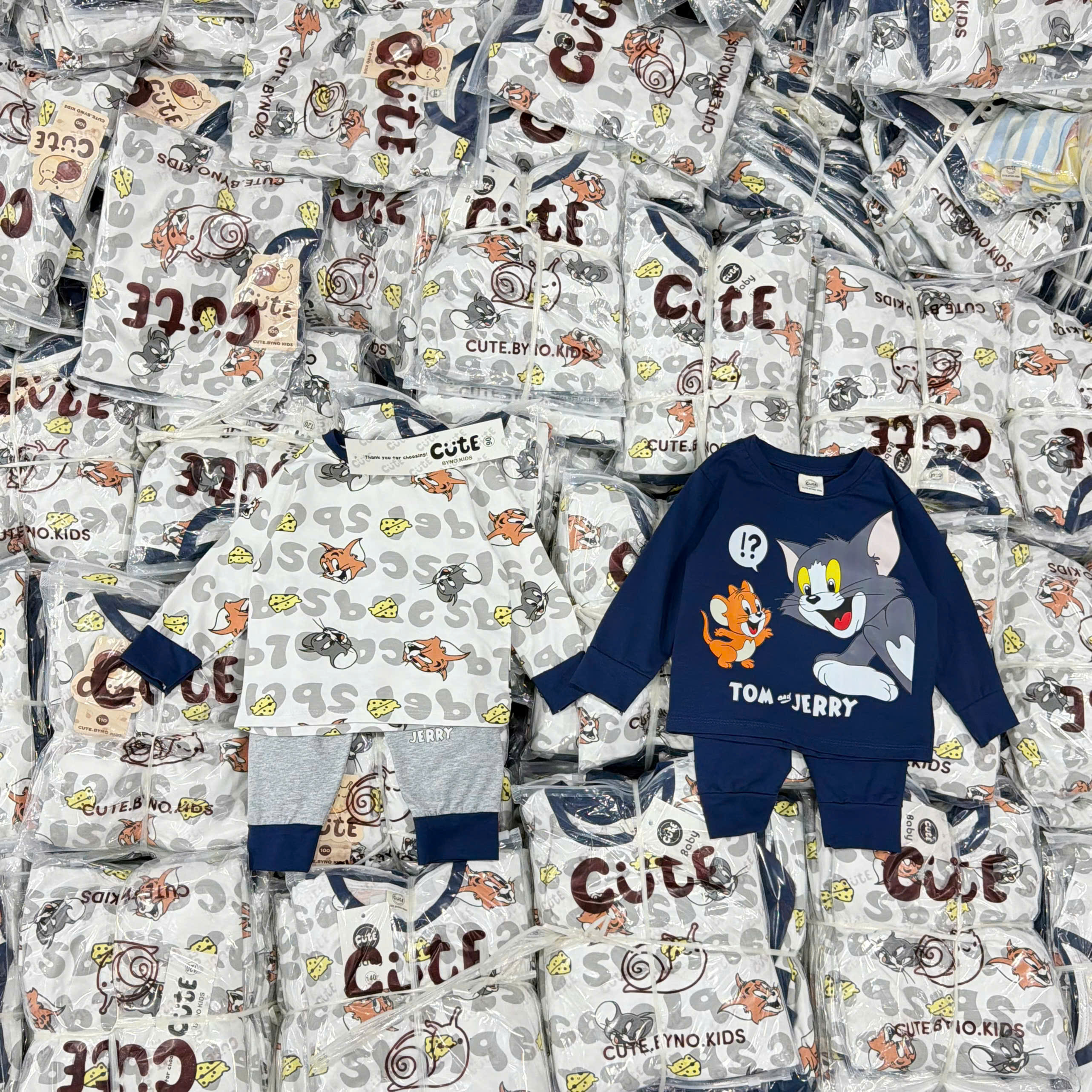 CV-K039# SET 2B DÀI TAY TOM&JERRY THAN GHI CHO BÉ TRAI