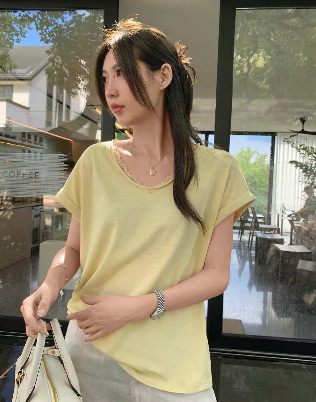CV -O12 SET 3 ÁO CỔ TIM VIỀN CHO NỮ