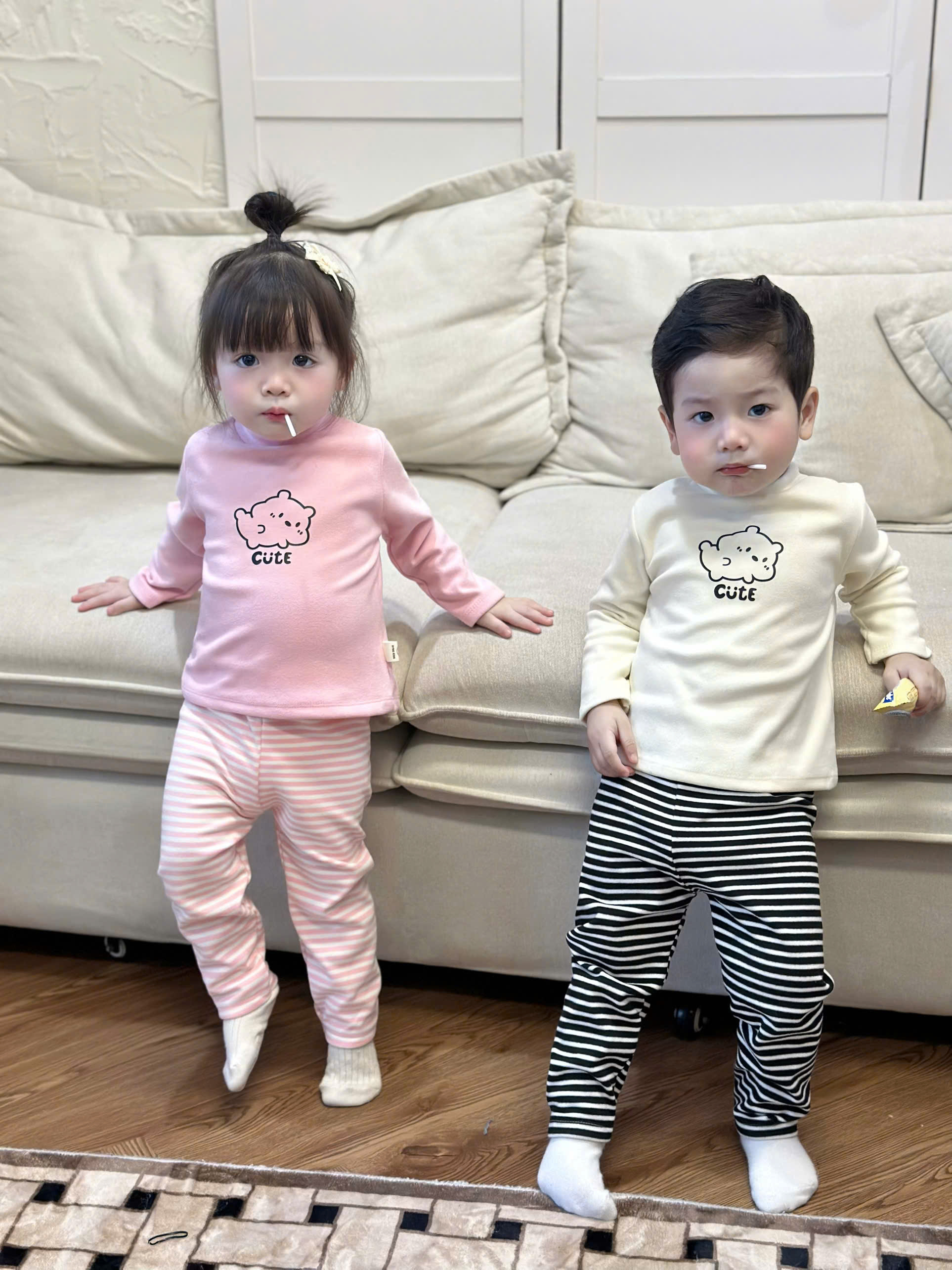 CV - Z21 SET BỘ ZIP LÔNG TONE HÀN CHO BÉ 4 MÀU