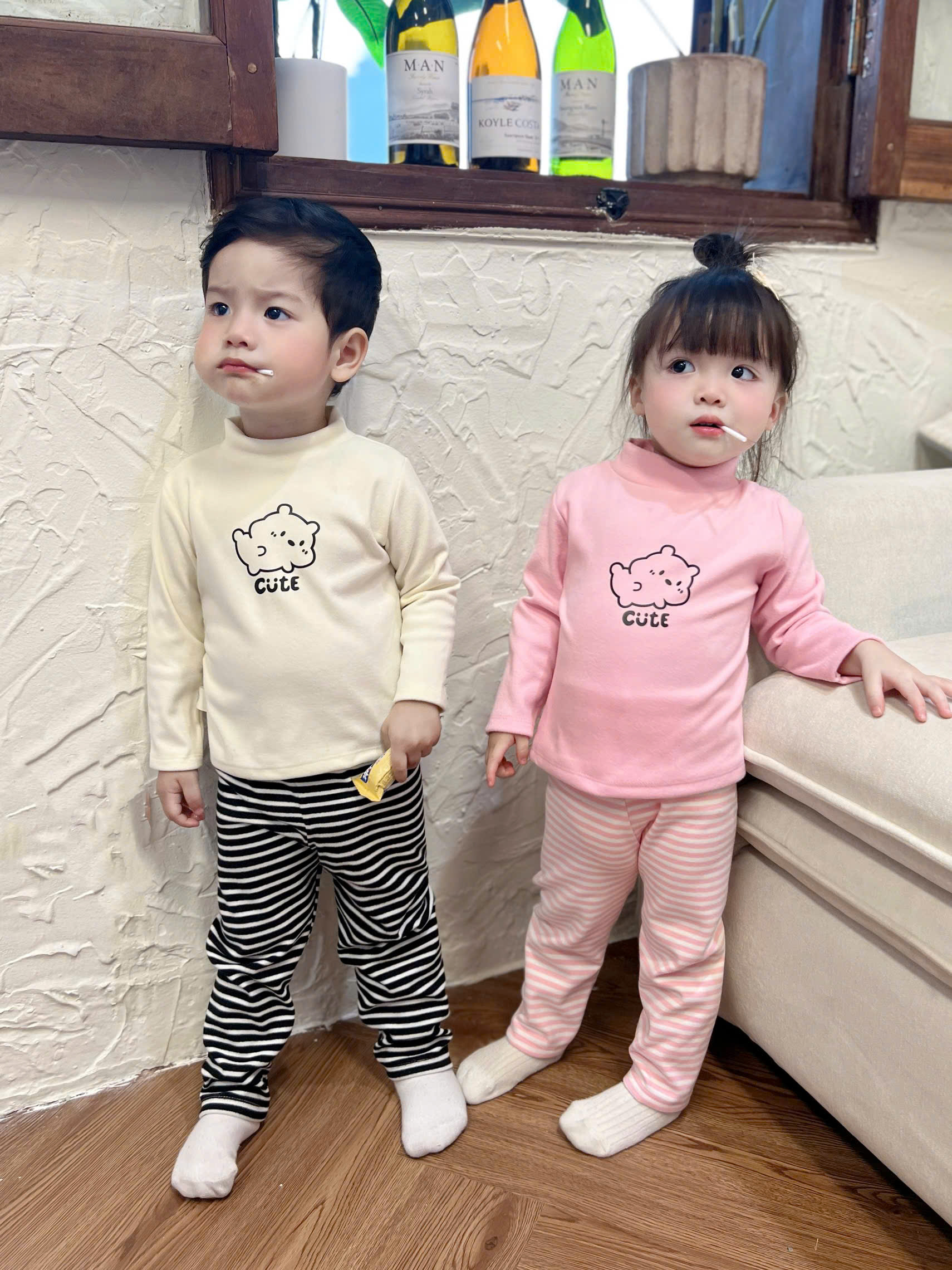 CV - Z21 SET BỘ ZIP LÔNG TONE HÀN CHO BÉ 4 MÀU