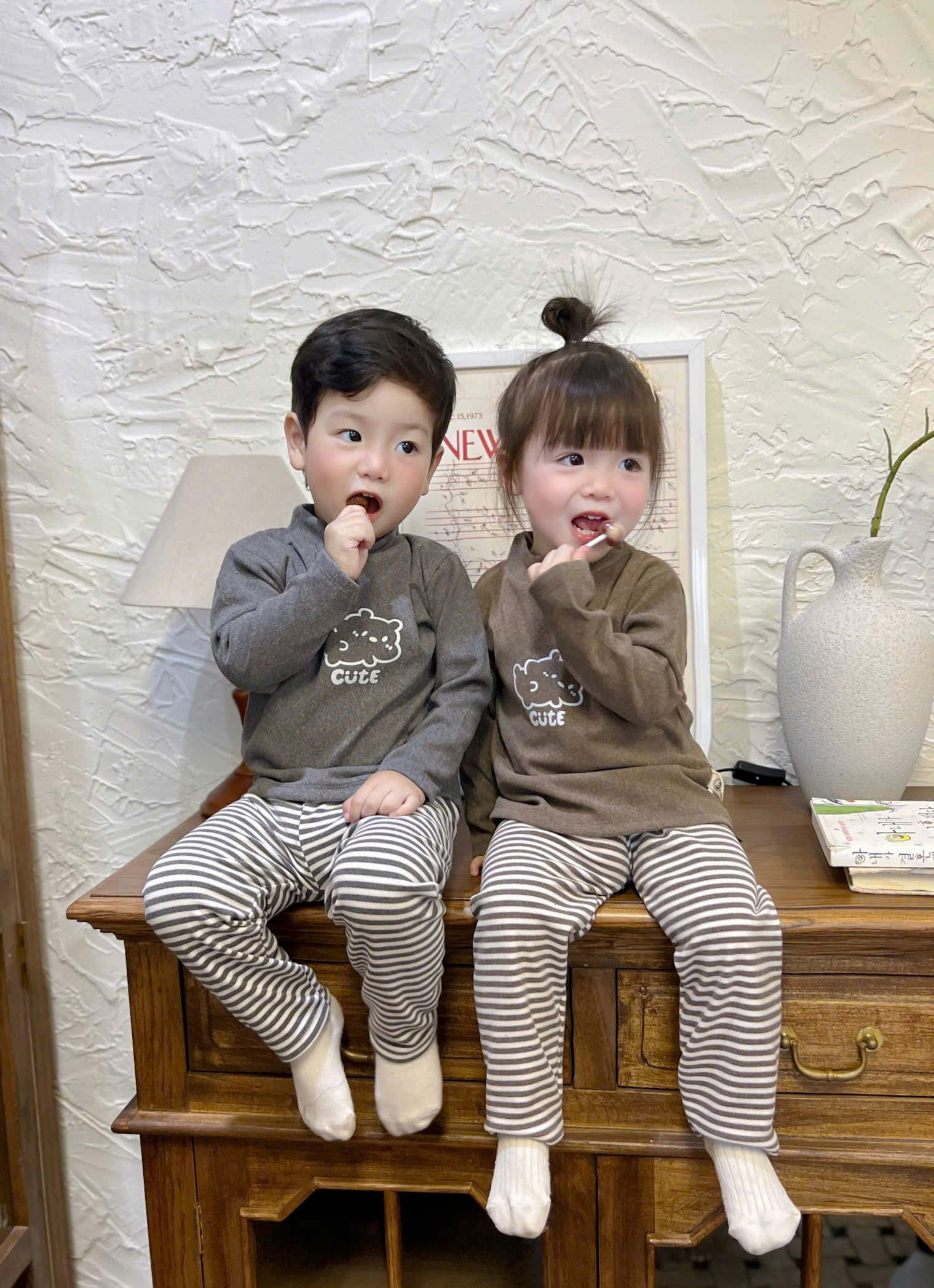 CV - Z21 SET BỘ ZIP LÔNG TONE HÀN CHO BÉ 4 MÀU