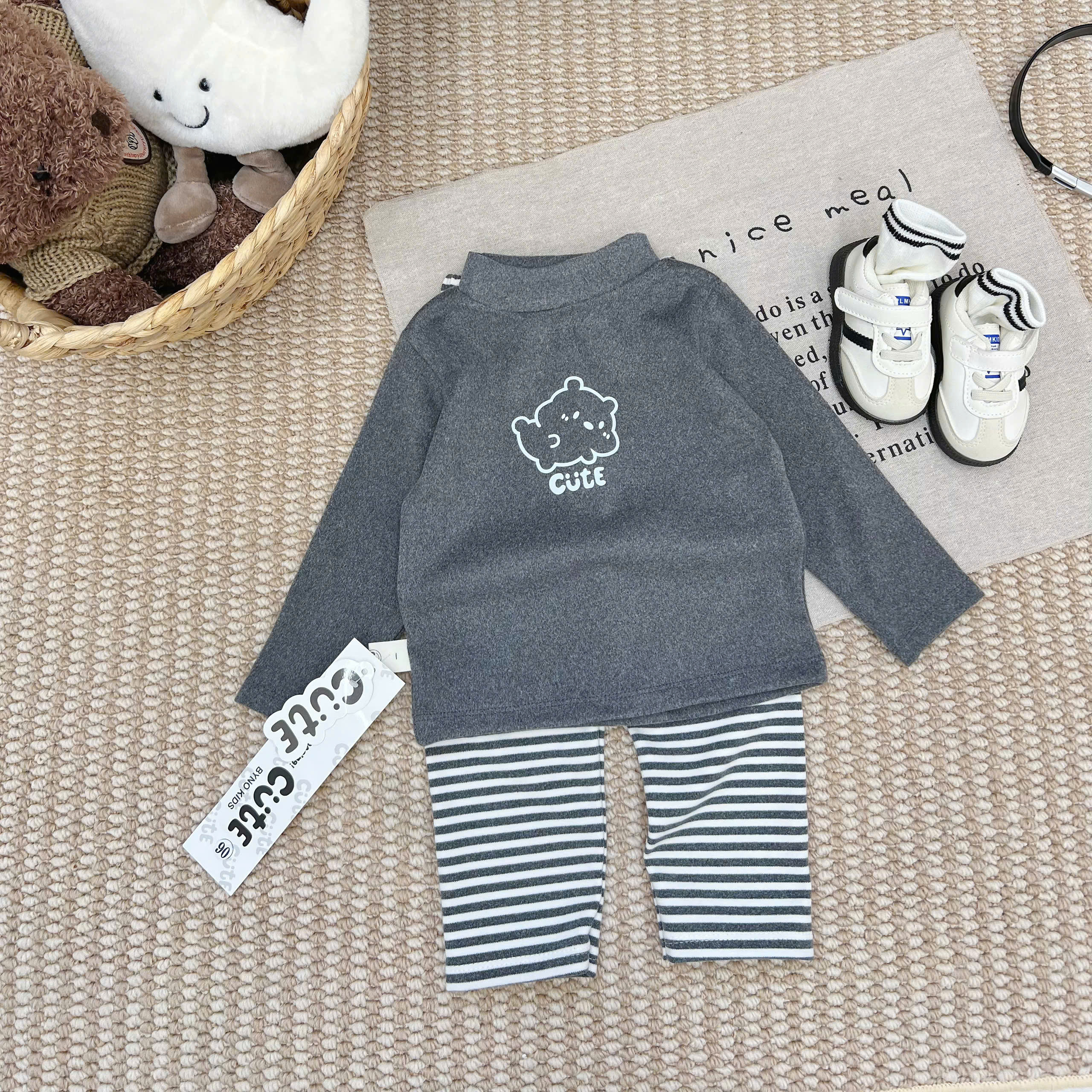 CV - Z21 SET BỘ ZIP LÔNG TONE HÀN CHO BÉ 4 MÀU