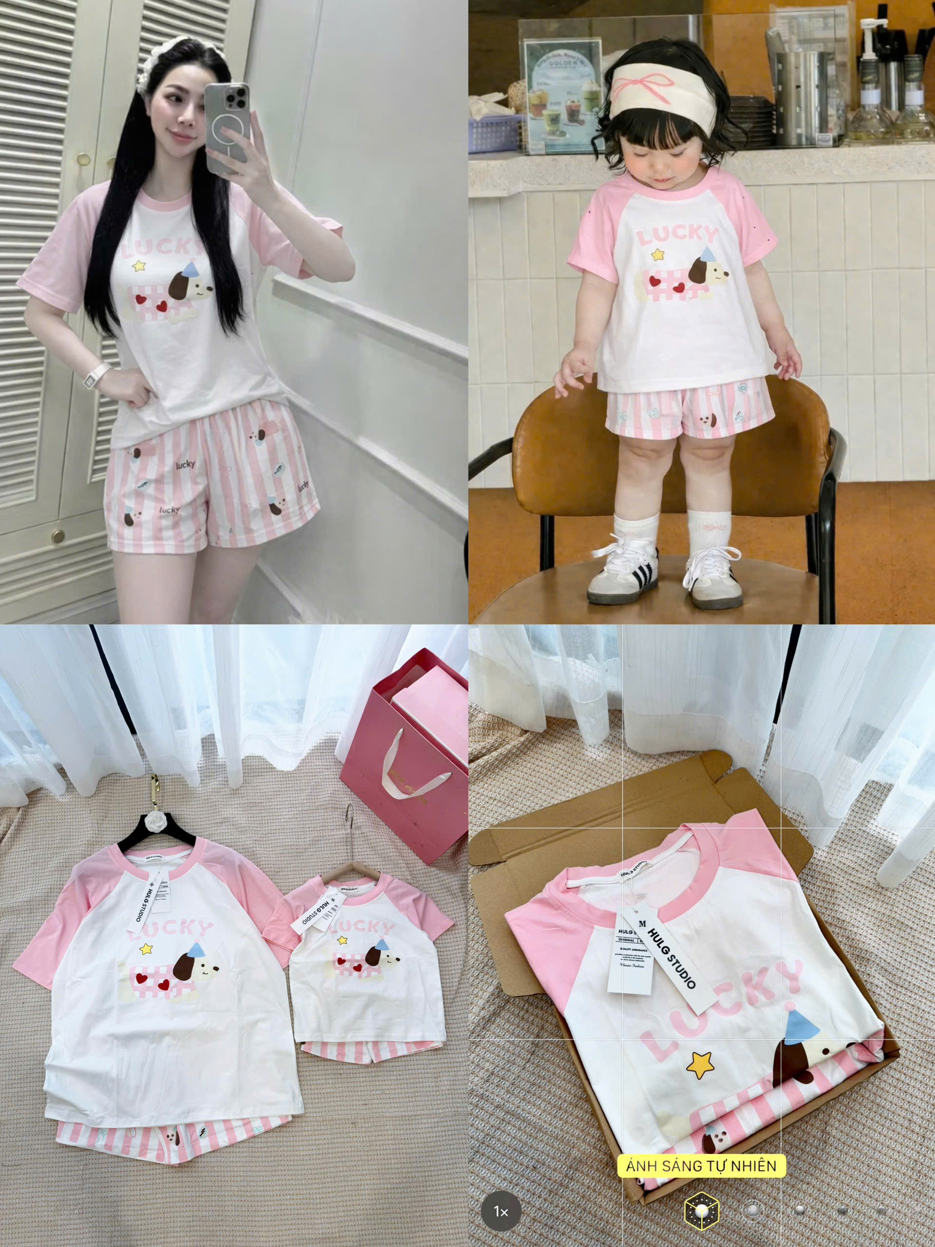 P56 SET BỘ QUẦN CARO HỒNG - CON