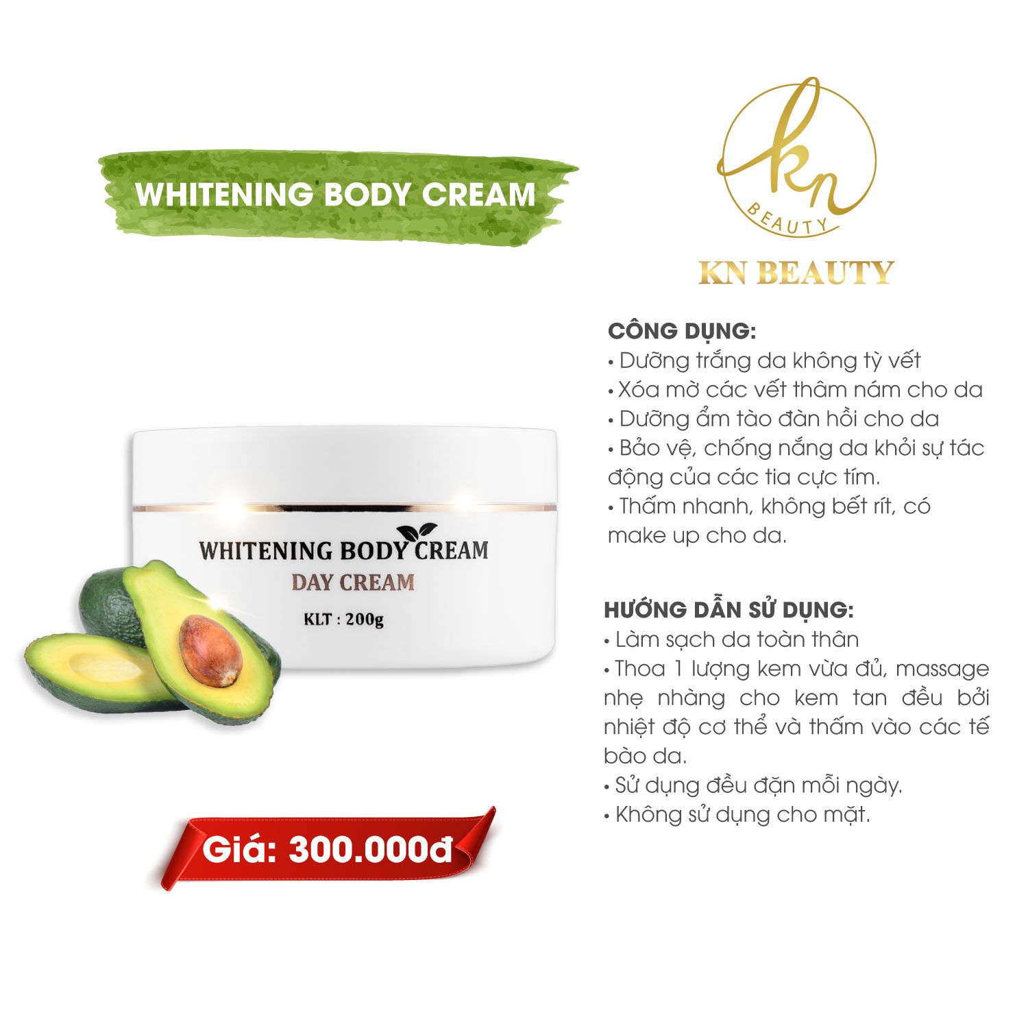 Công dụng kem dưỡng thể Body Cream Whitening
