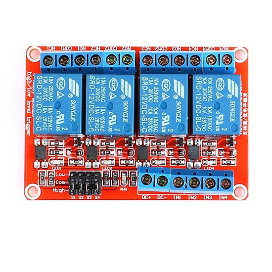 Module 4 Relay Opto kích mức cao 5VDC 12VDC