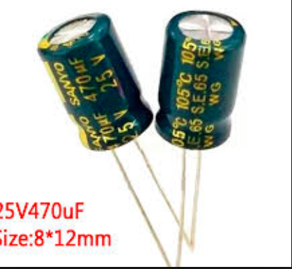 Tụ hoá 25v470uf (8x12mm)