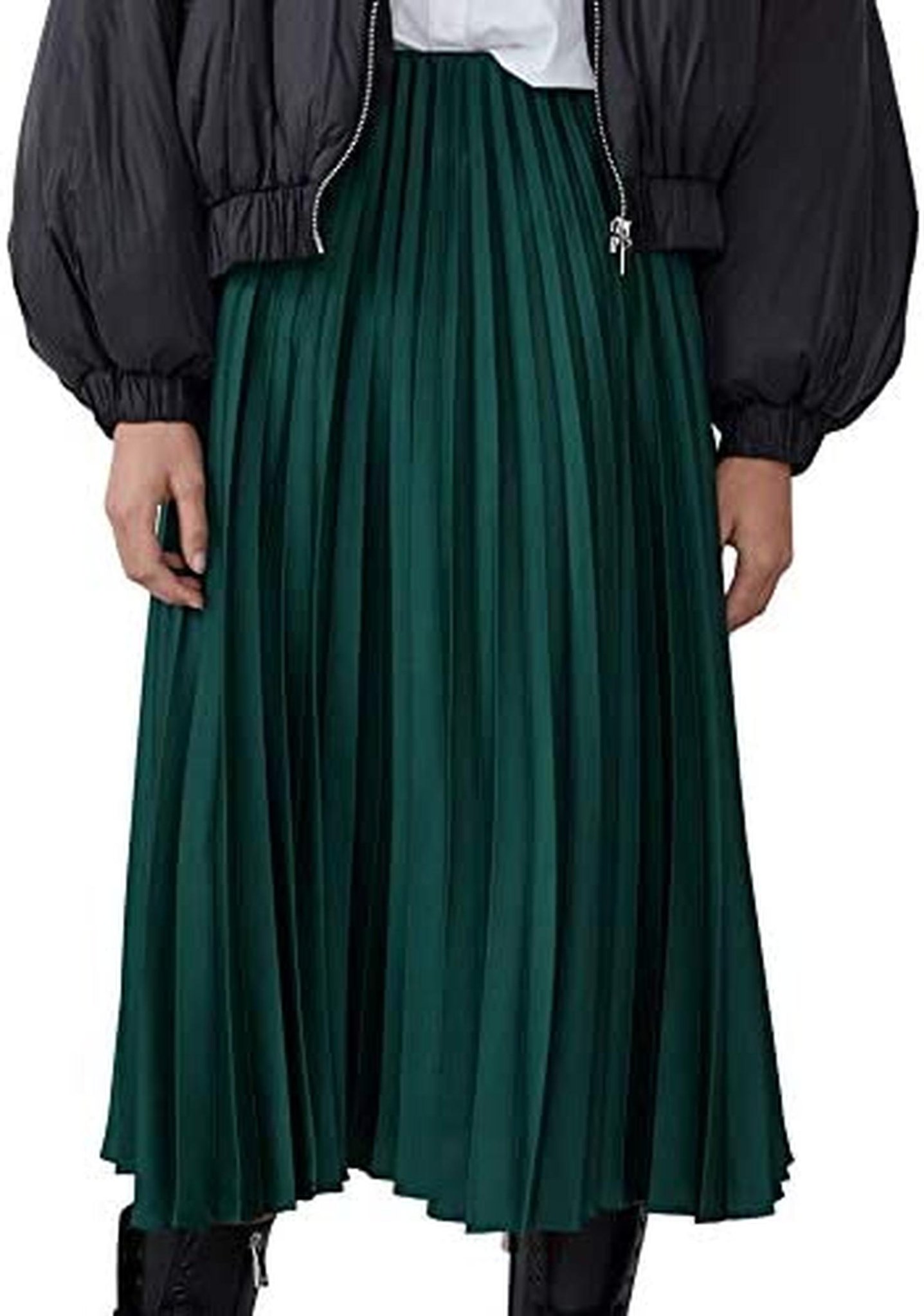 Chân váy xếp ly dài cao cấp dây kéo bên hông váy dài 65cm - Chân váy |  ThờiTrangNữ.vn