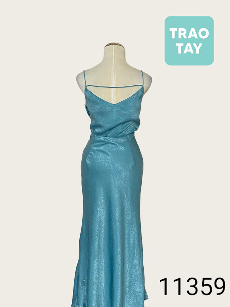 Đầm váy dạ hội cúp ngực màu xanh ngọc phối ren sang trọng DH-063