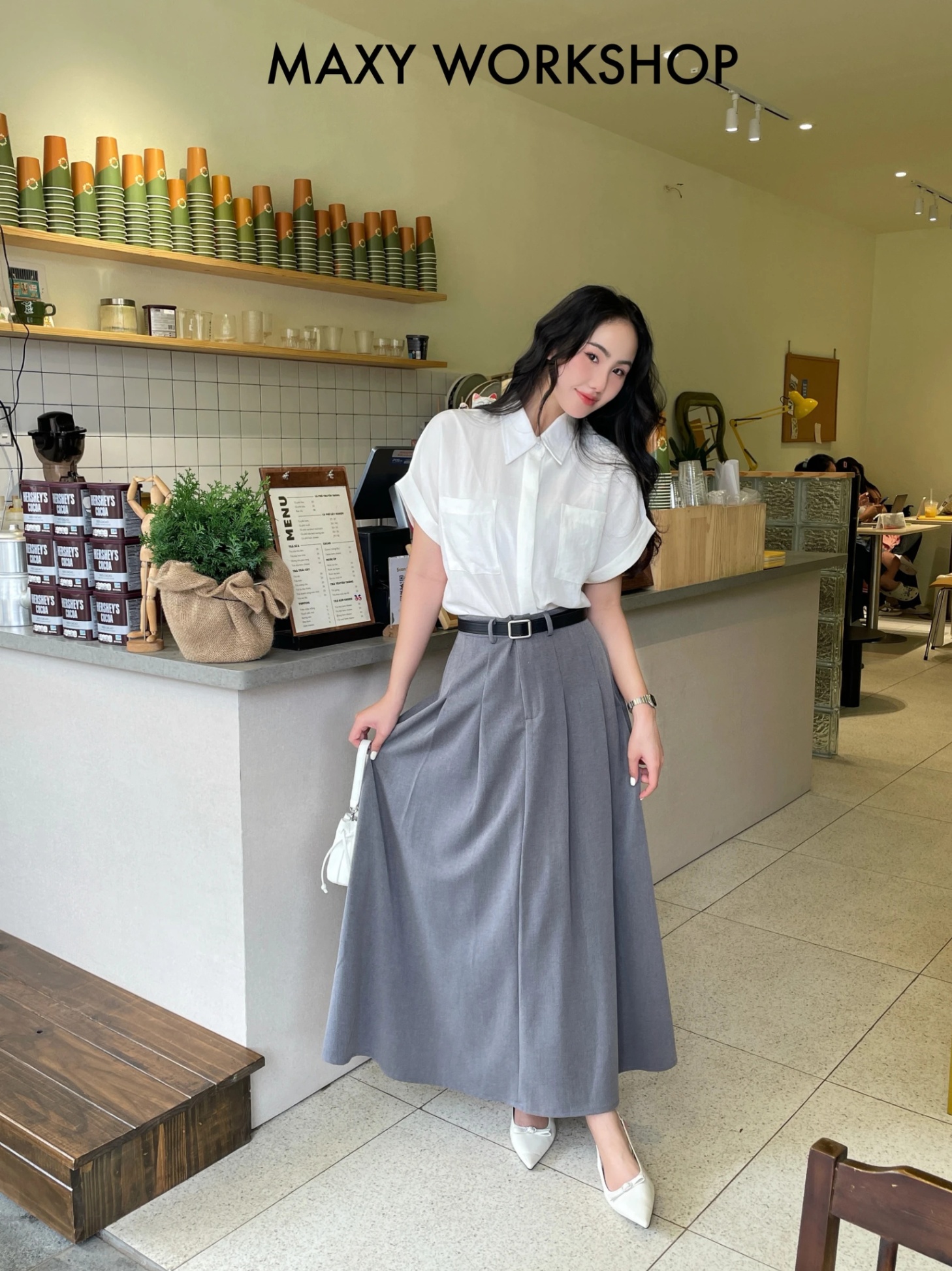 LONG PLEATED SKIRT