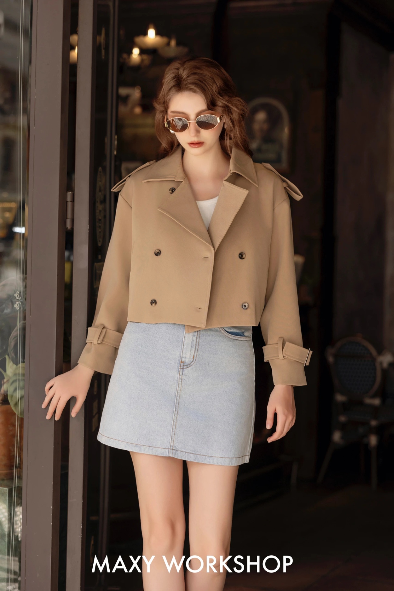 CROP TRENCH COAT