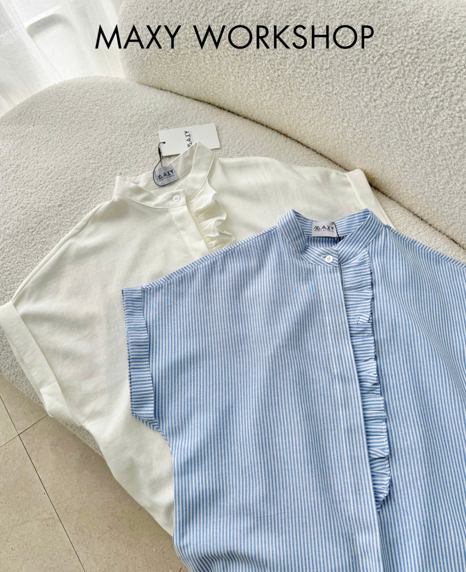 STAND RUFFLE SHIRT