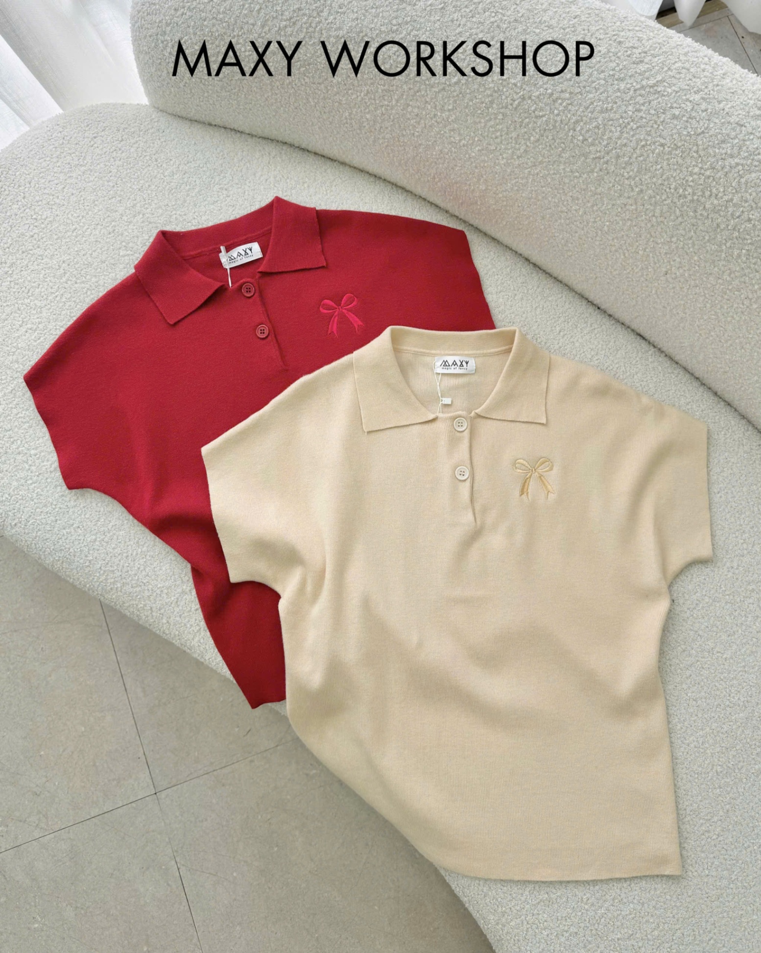 EMBROIDERED KNIT POLO SHIRT