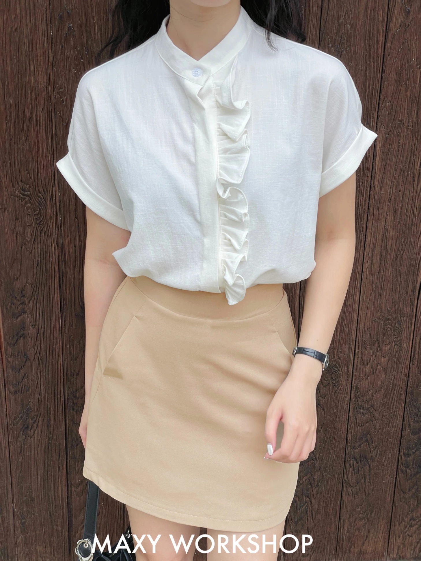 STAND RUFFLE SHIRT