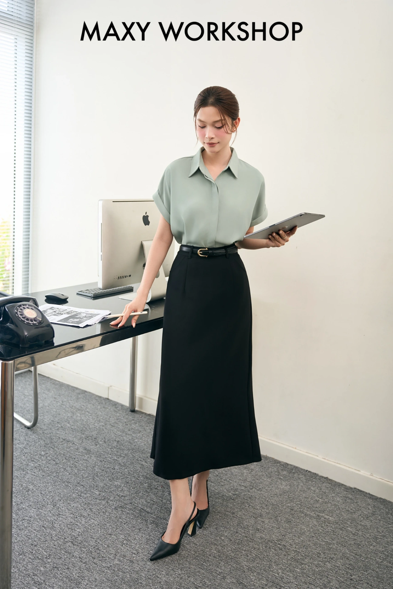LONG CUTBACK SKIRT