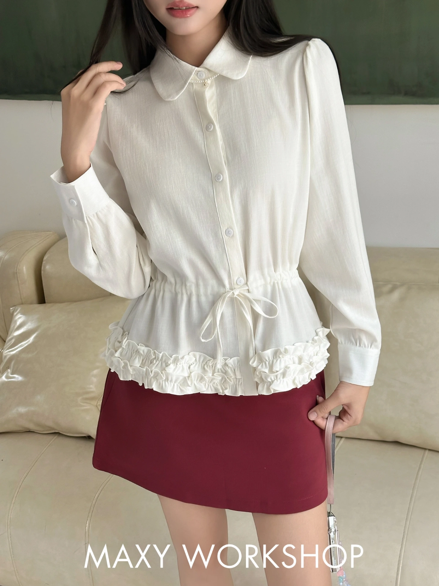 Áo Sơ mi RUFFER PEPLUM SHIRT