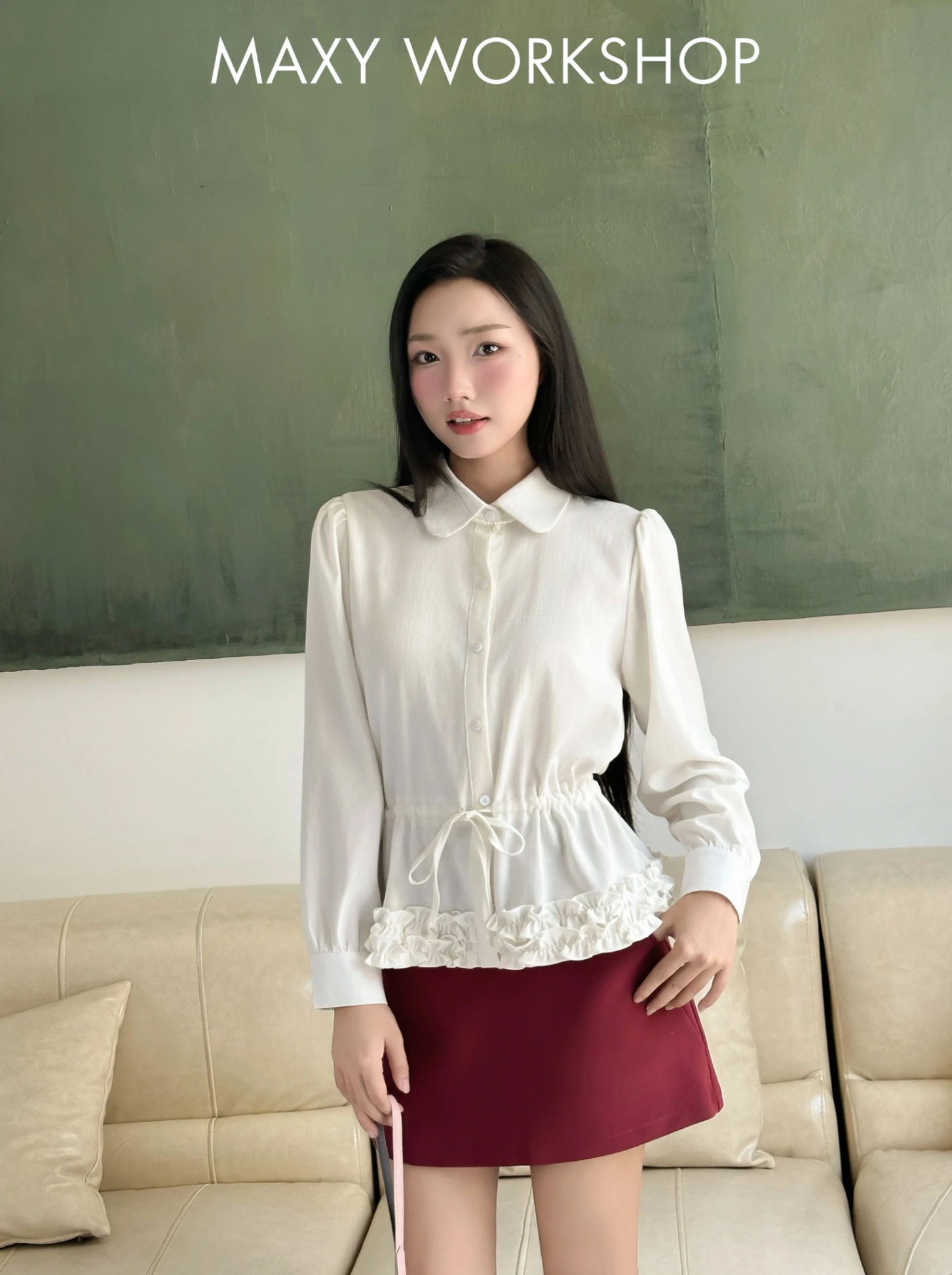 Áo Sơ mi RUFFER PEPLUM SHIRT