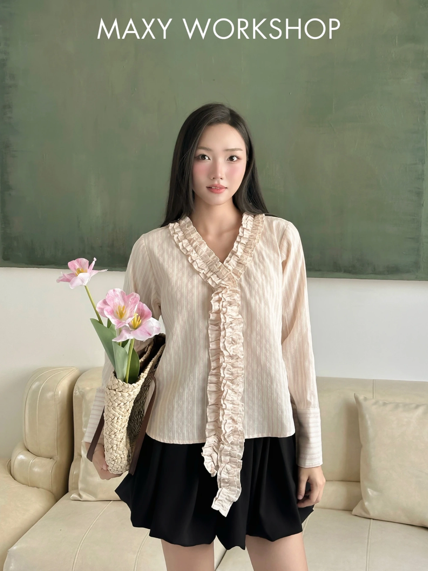 Áo Sơ mi RUFFLE TIE SHIRT