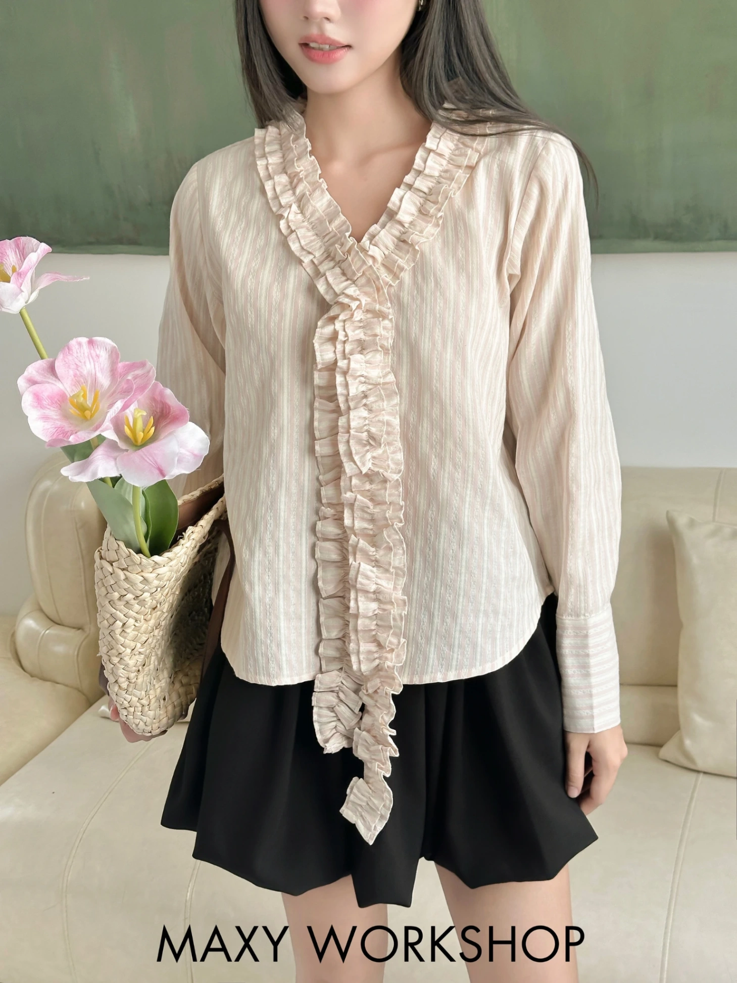 Áo Sơ mi RUFFLE TIE SHIRT