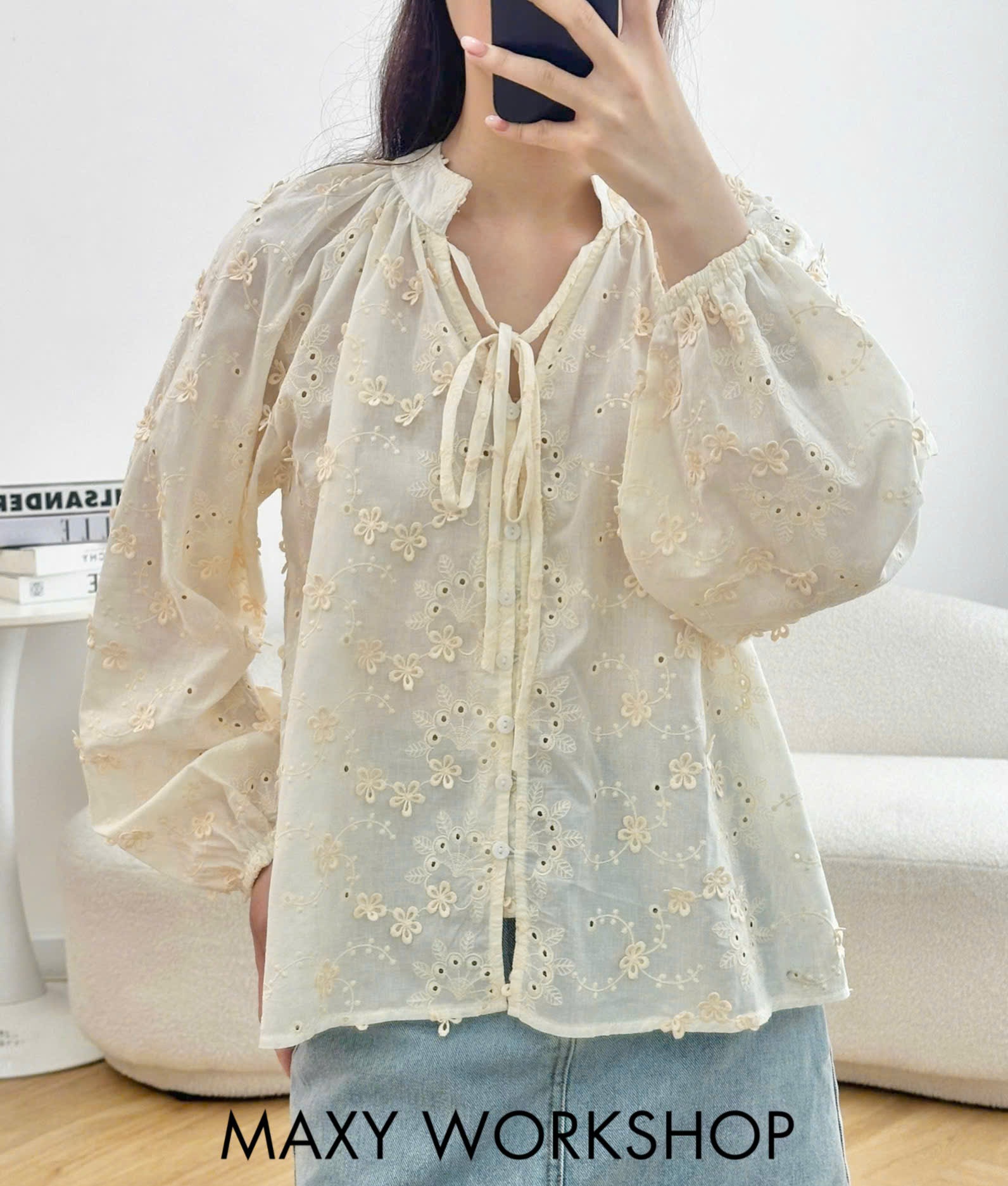Áo kiểu FLORA LACE TOP