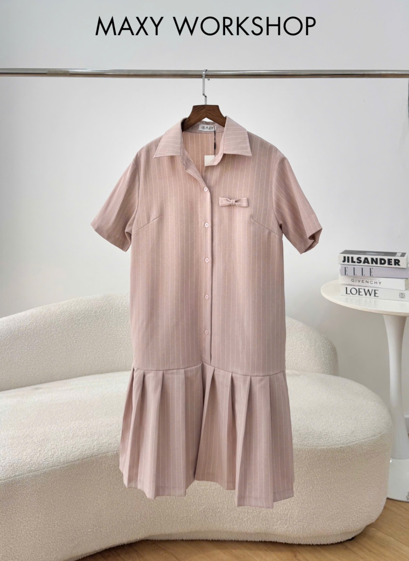 Đầm PLEATED SHIRT DRESS